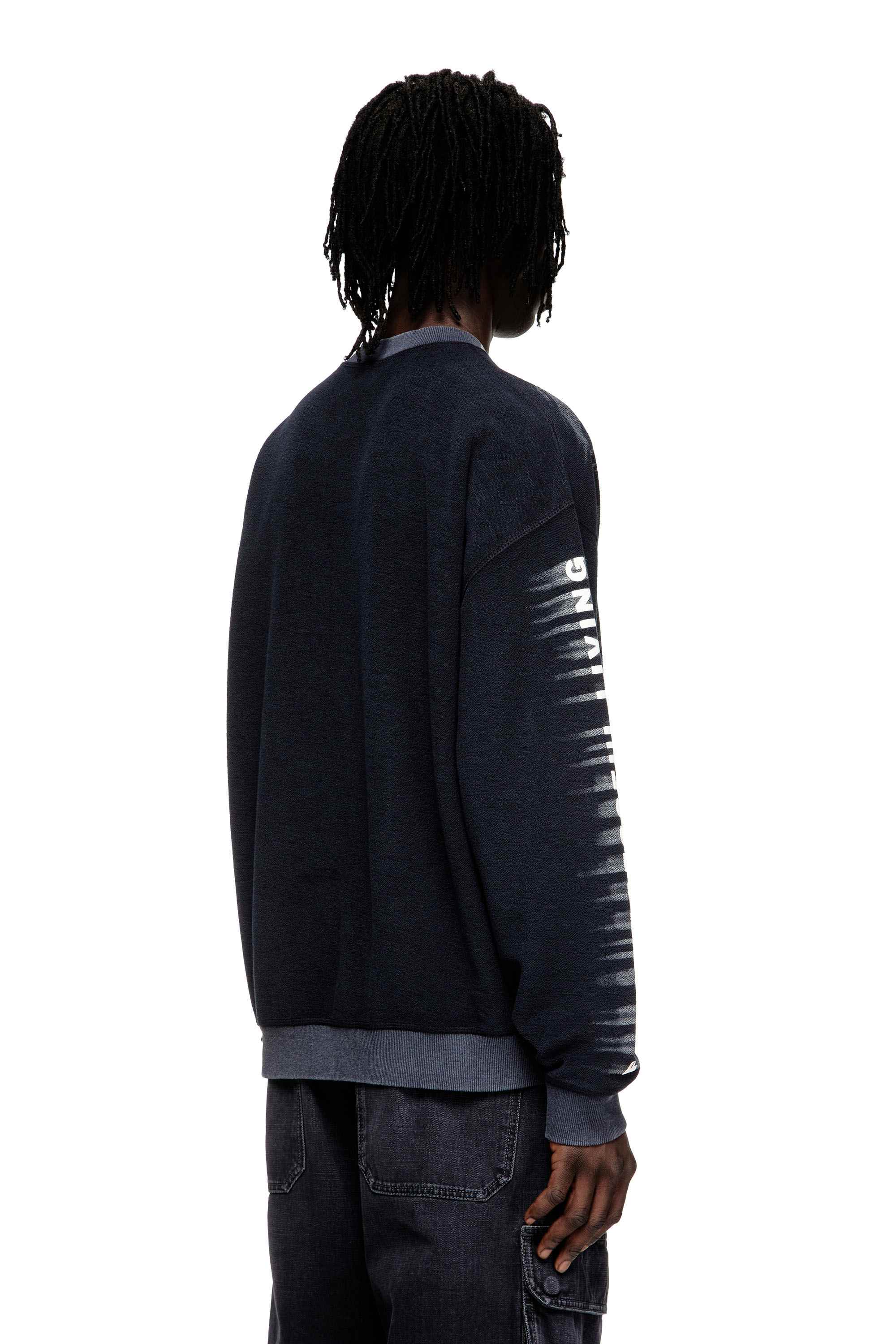 Black Cotton sweatshirt with Oval D print