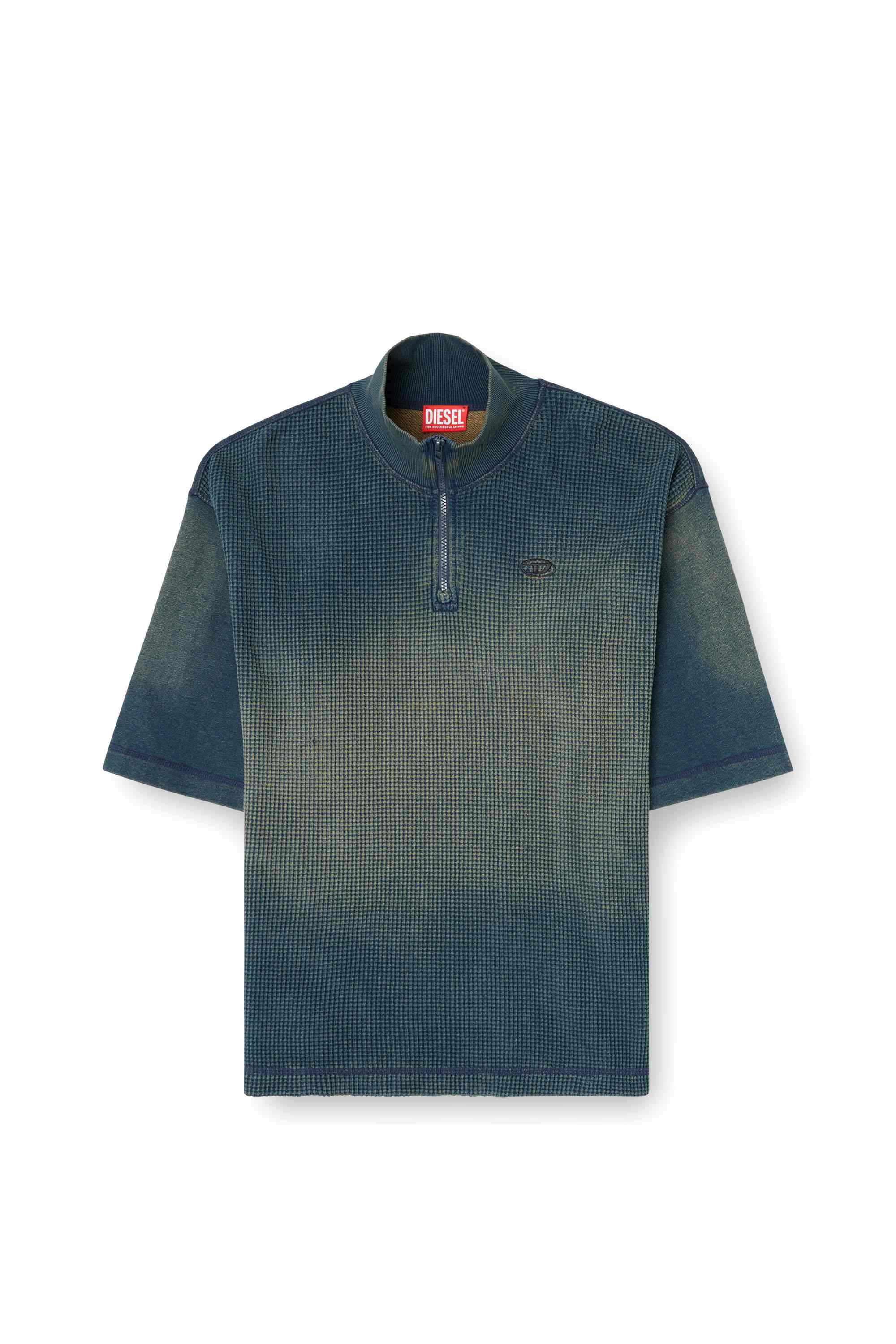 Black Sweatshirt in mixed denim-look jersey