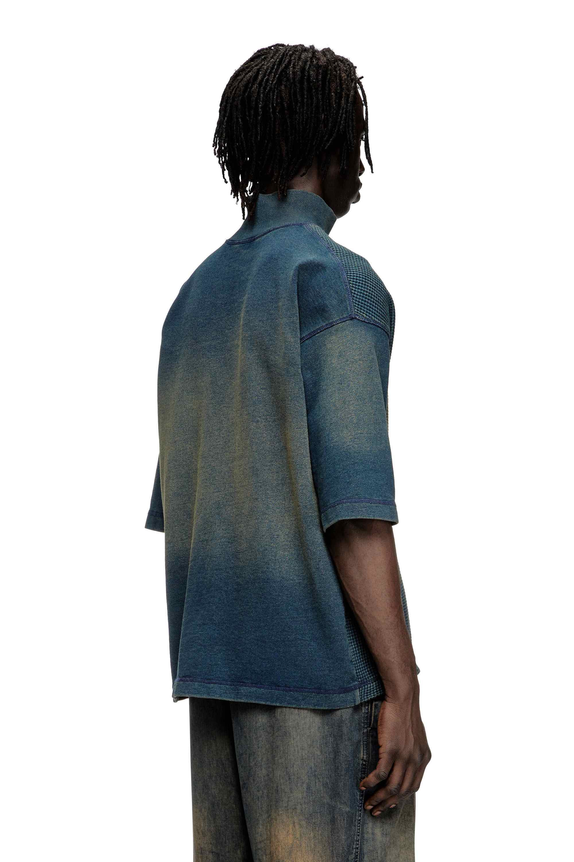 Black Sweatshirt in mixed denim-look jersey