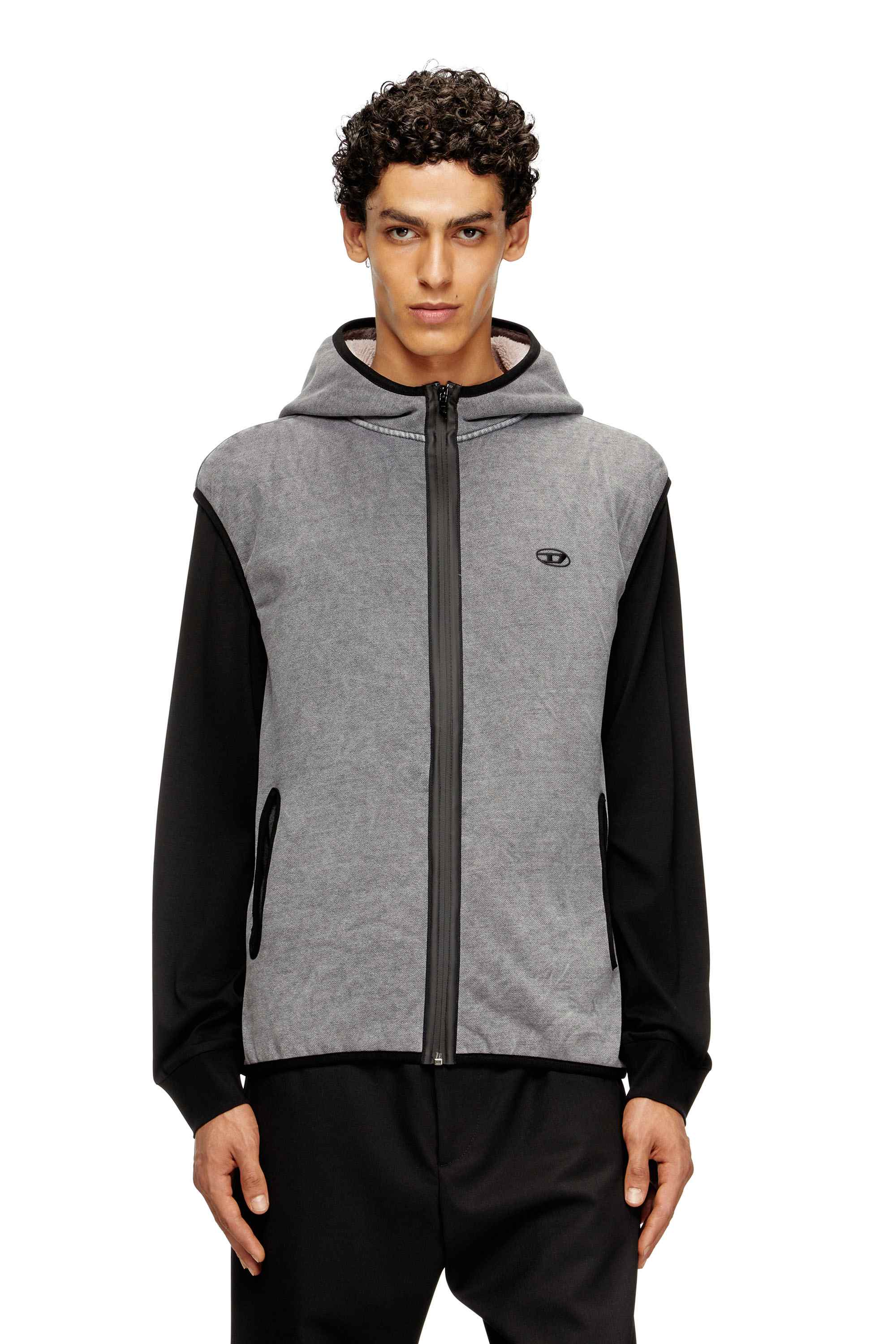 Black Sleeveless zip-up hoodie