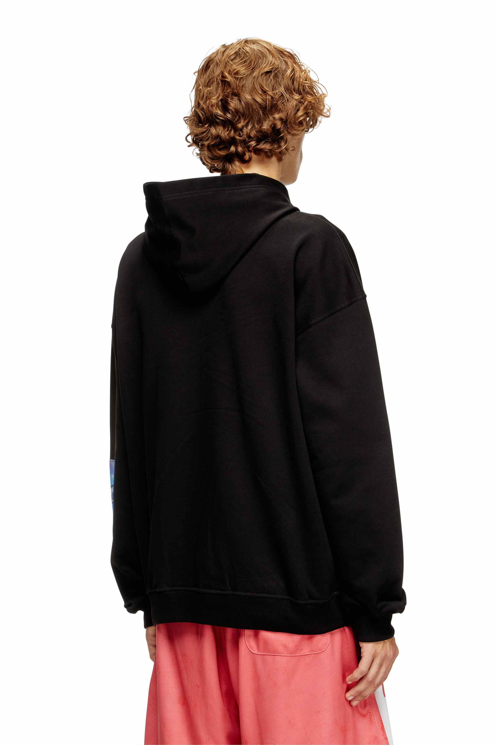 Black Hoodie with logo photo patches