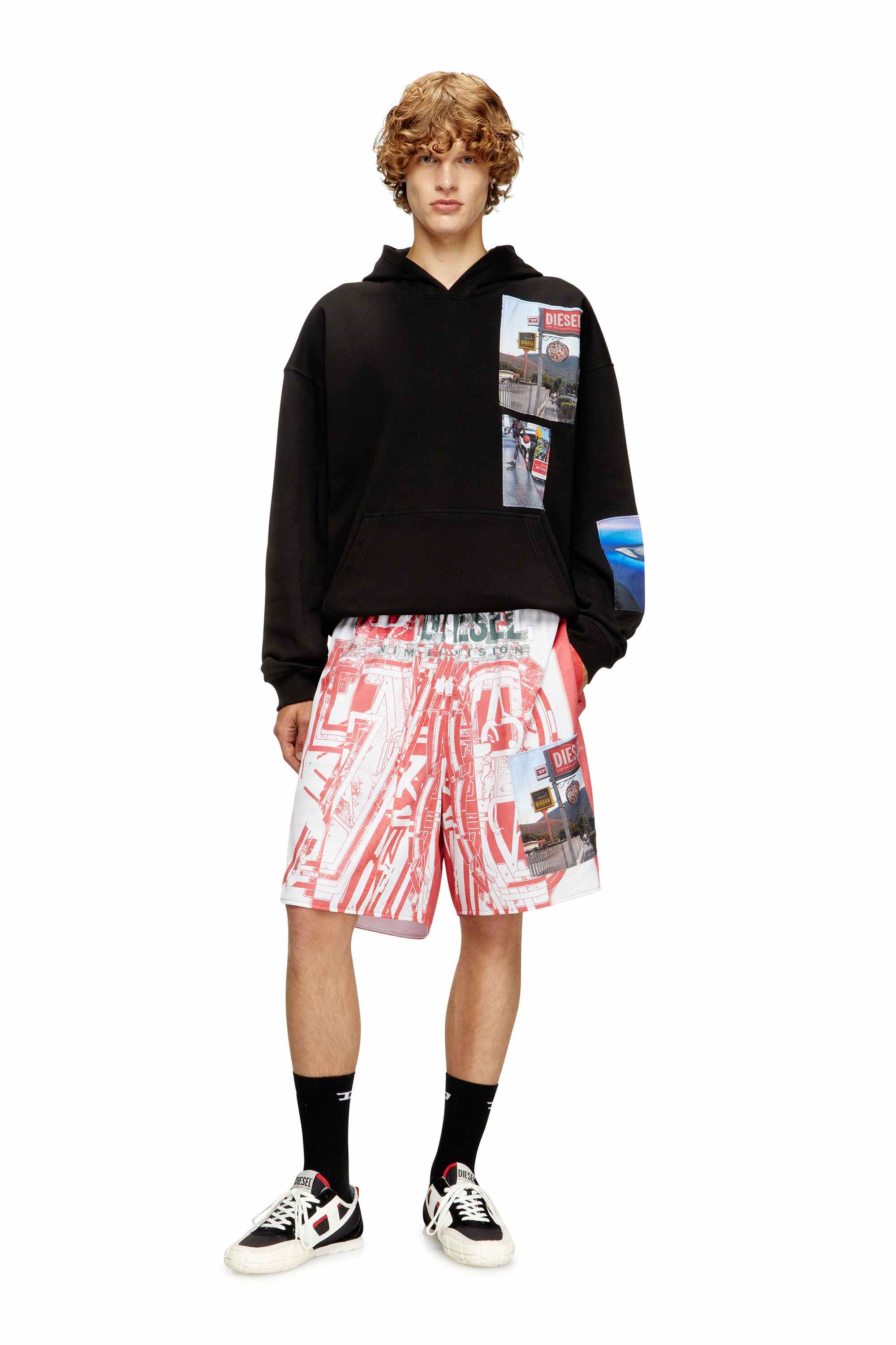 Black Hoodie with logo photo patches