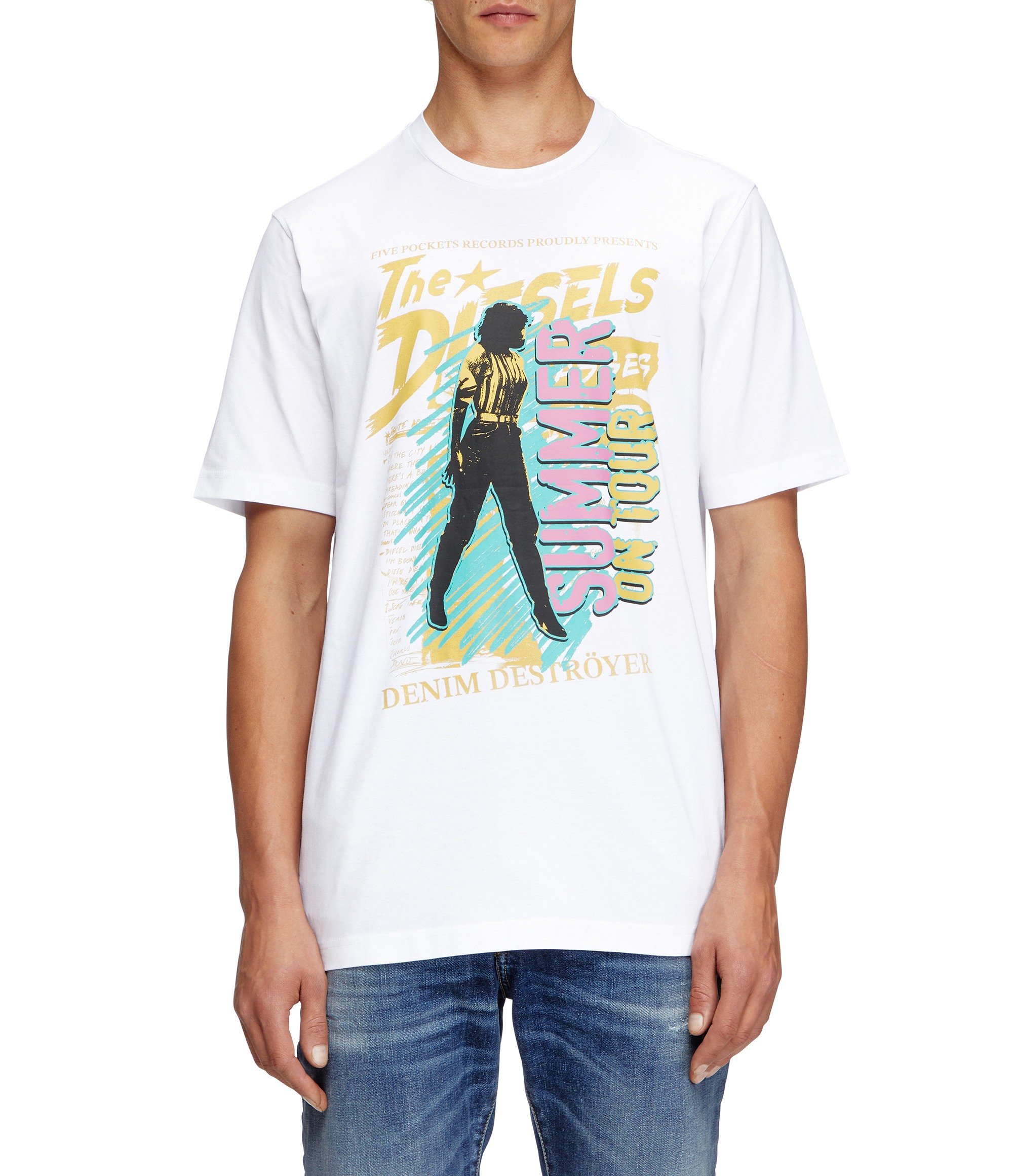 White Male T-JUST-ROCK-B T-Shirts