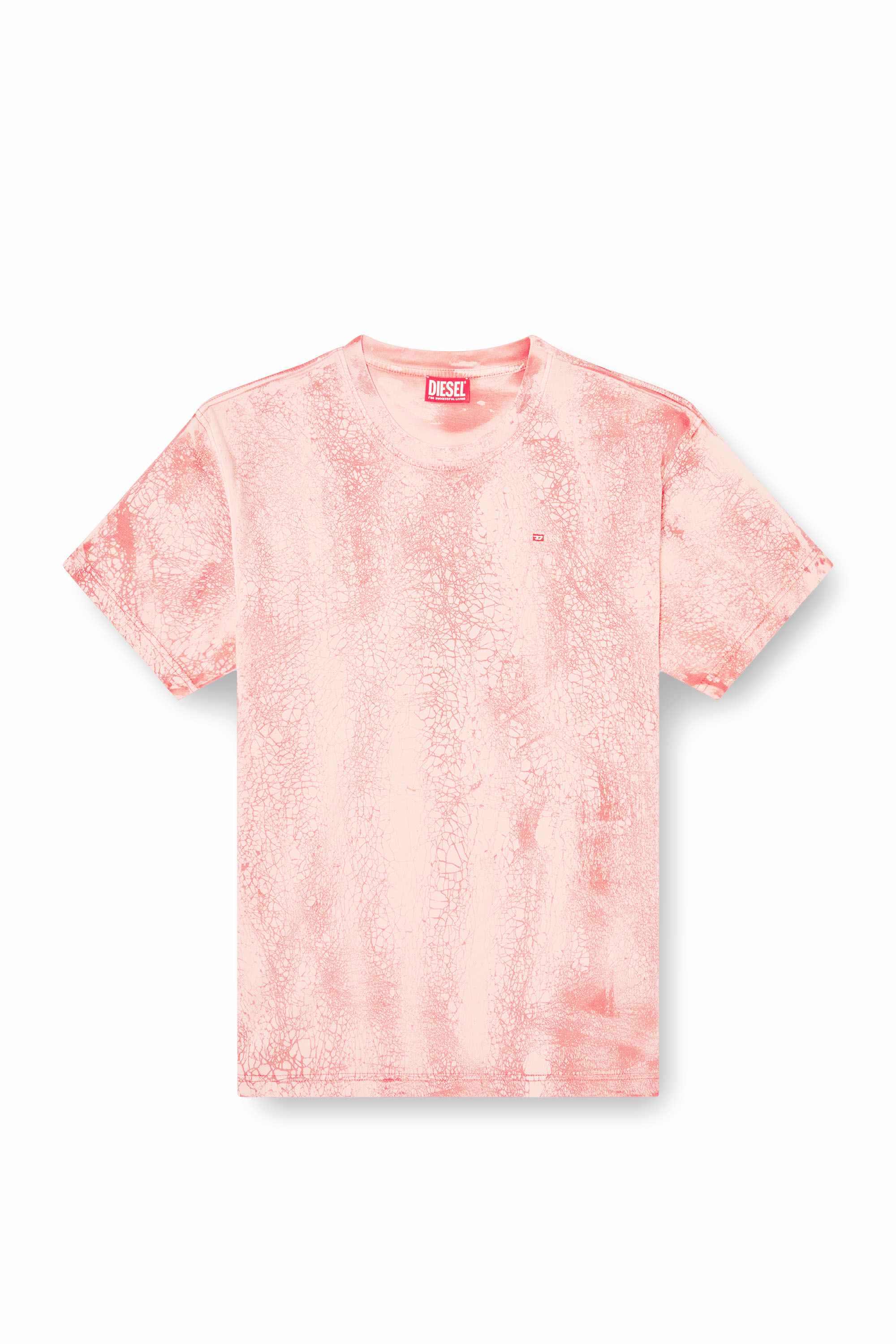 Pink T-shirt in waxed jersey