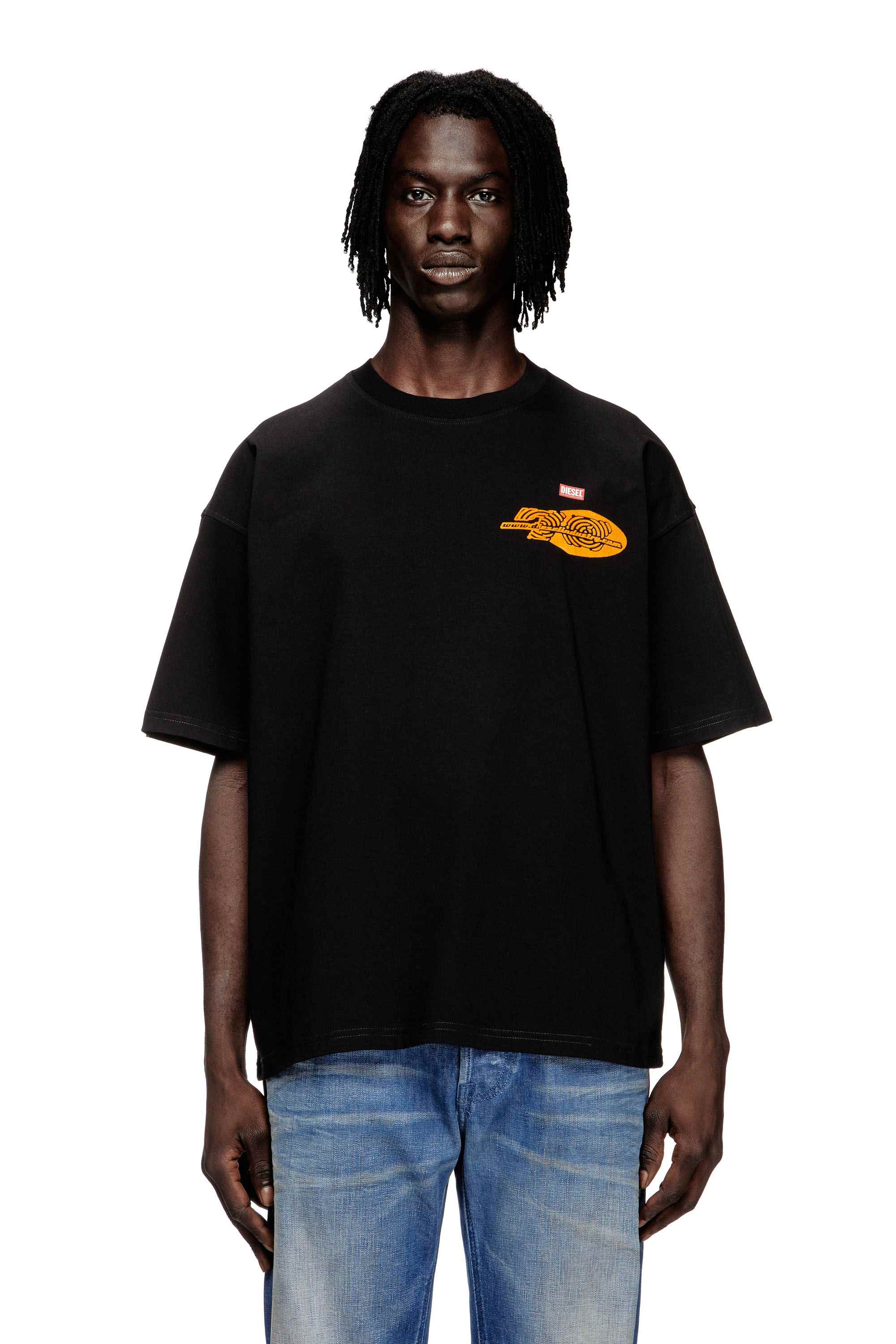 Black Cotton T-shirt with graphic print