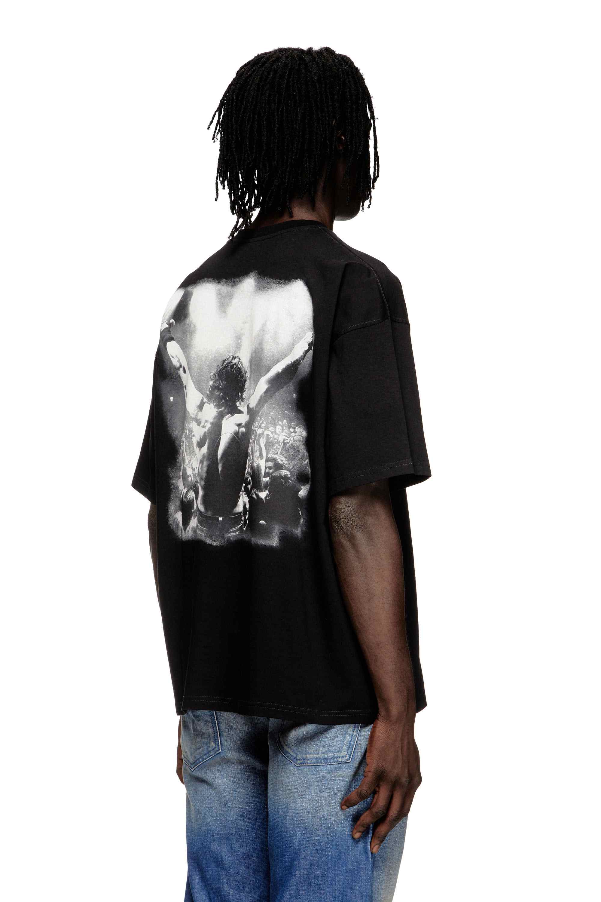 Black Cotton T-shirt with graphic print