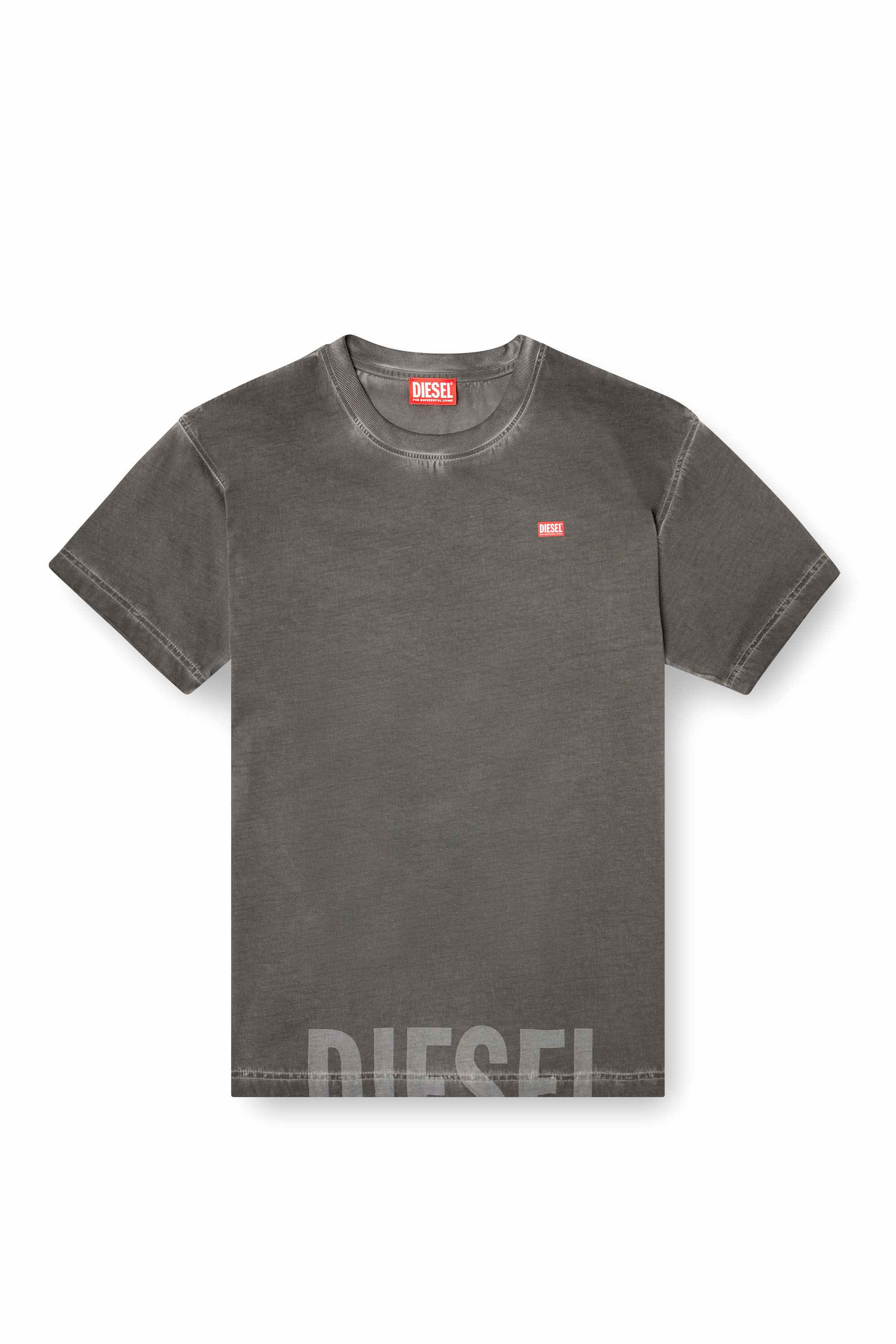 Black Crew neck cotton t-shirt with print