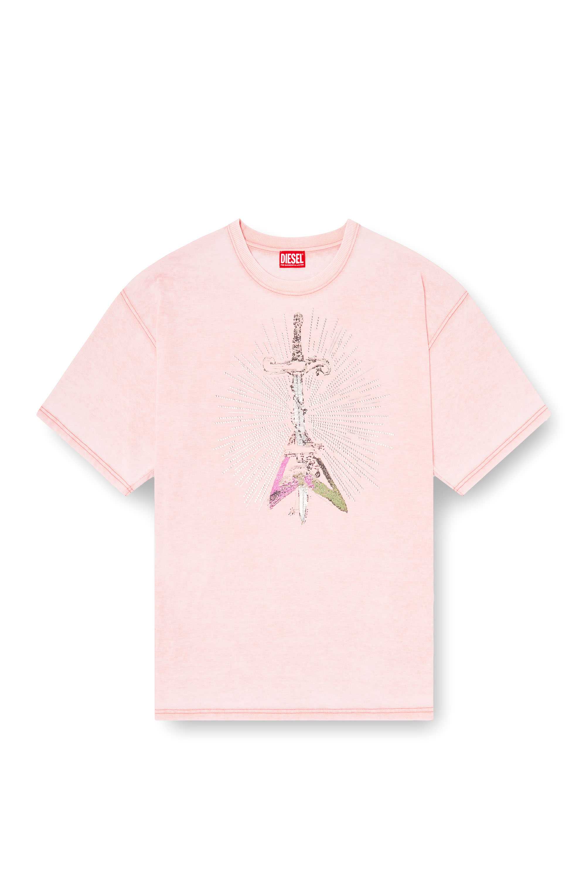 Pink T-shirt with sword print
