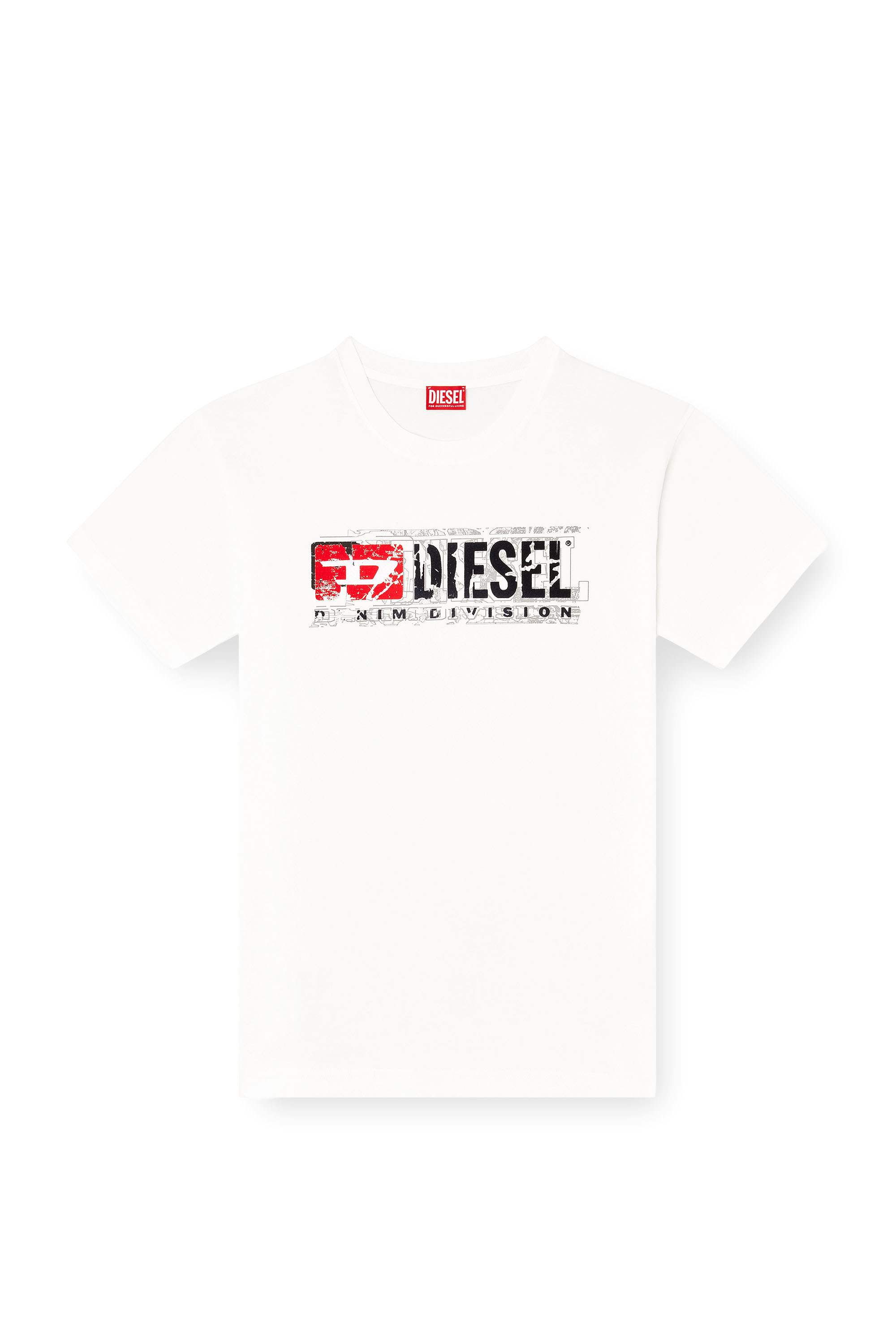 White T-shirt with flocked Diesel Denim Division logo