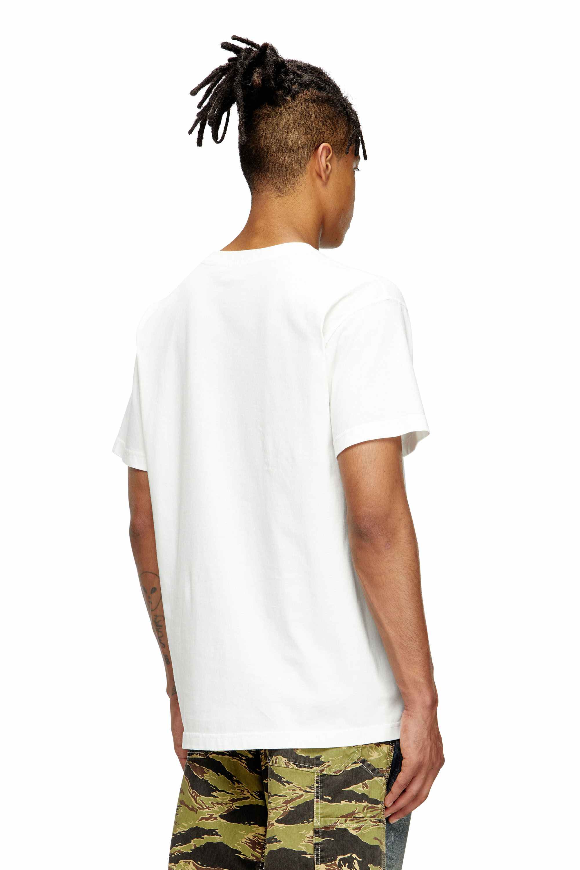 White T-shirt with flocked Diesel Denim Division logo