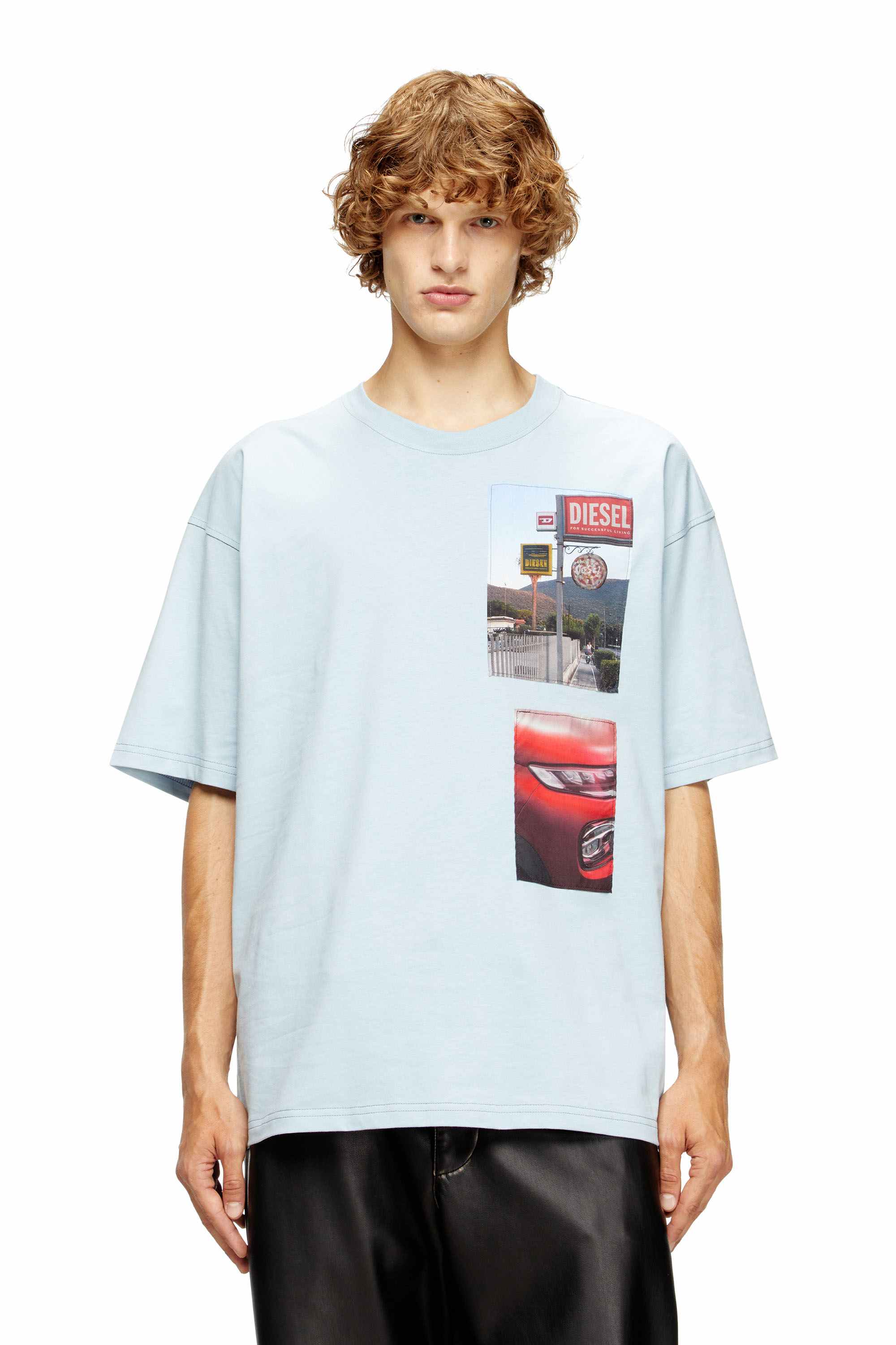 Light Blue T-shirt with logo photo patches