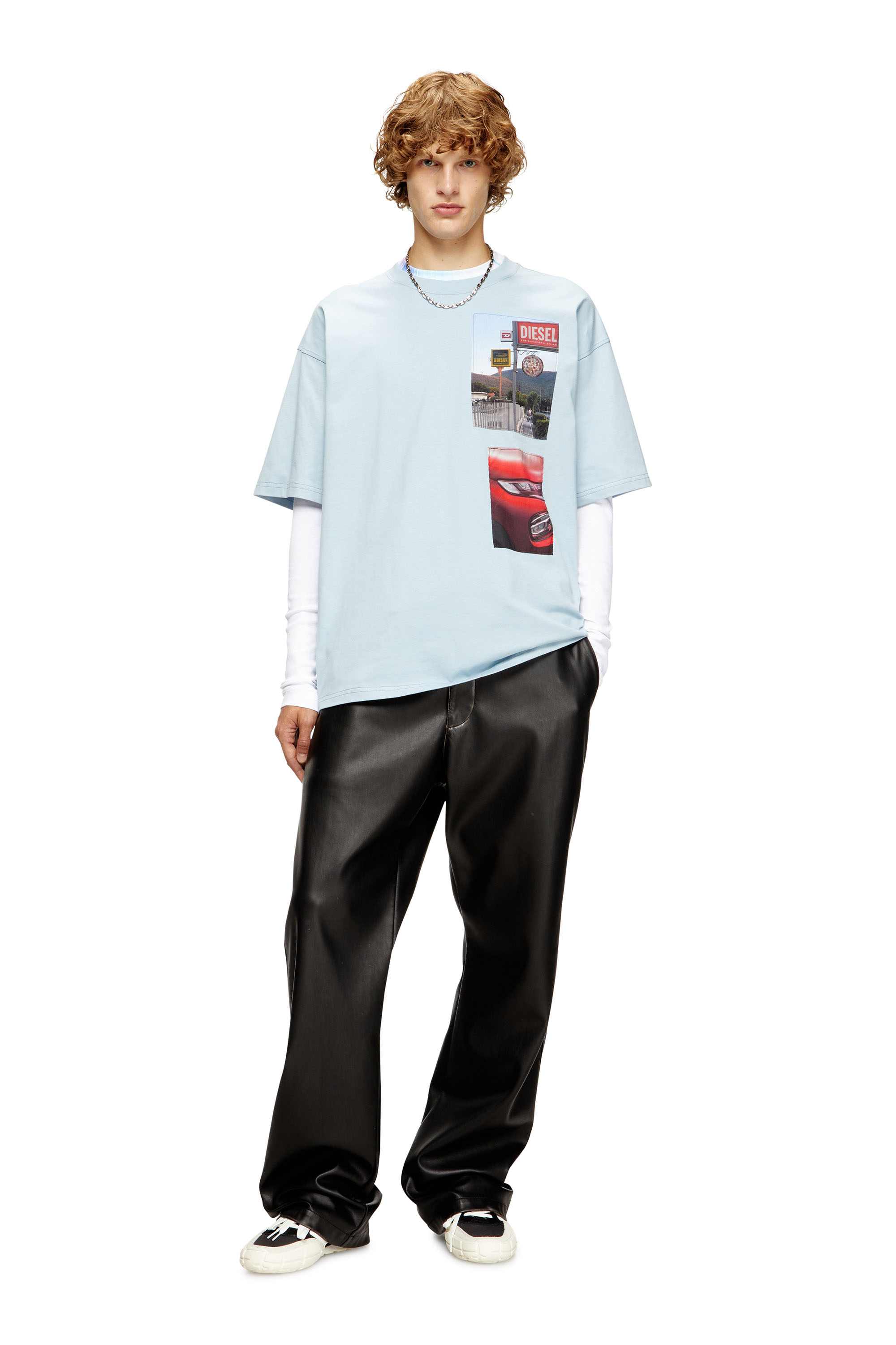 Light Blue T-shirt with logo photo patches