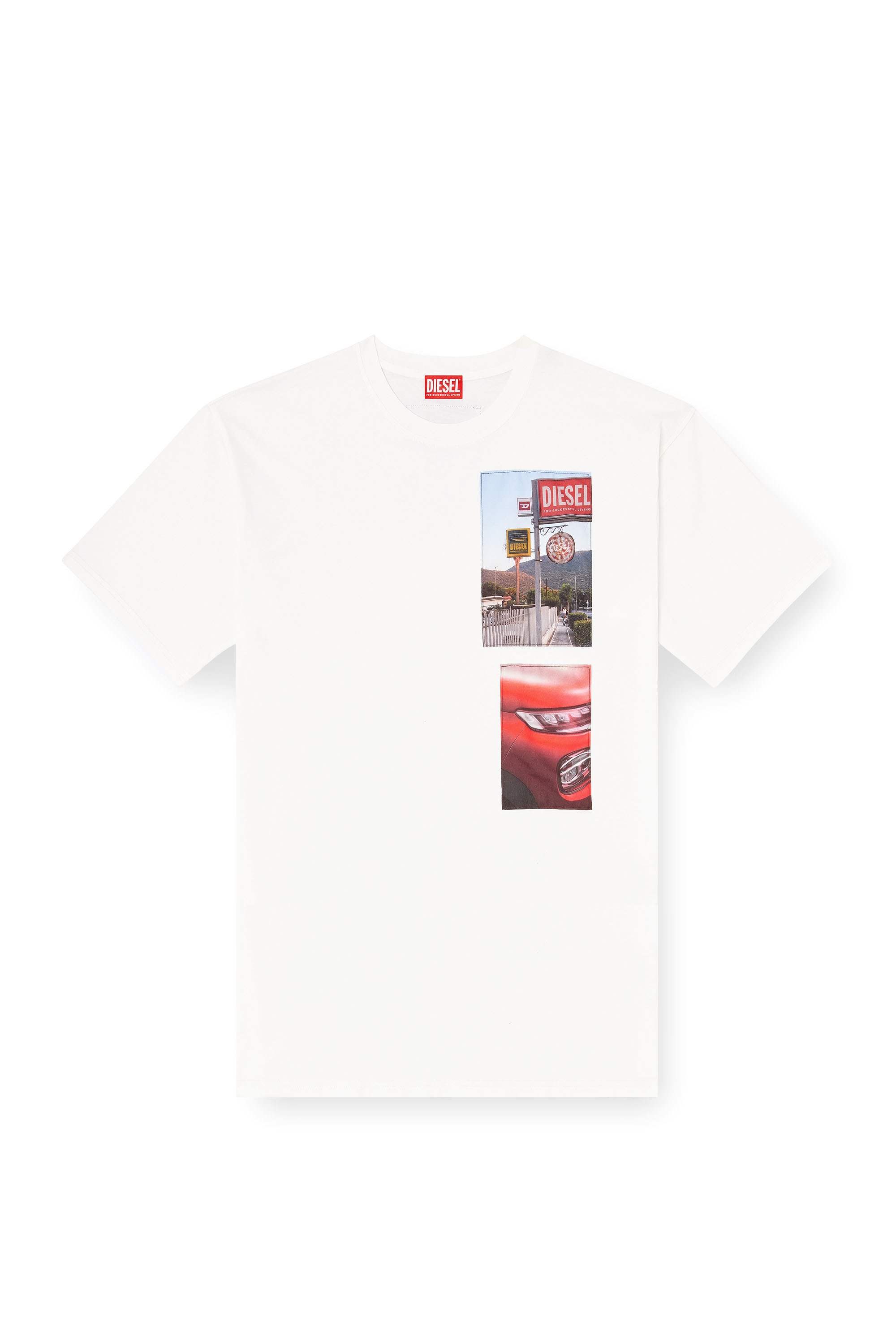 White T-shirt with logo photo patches