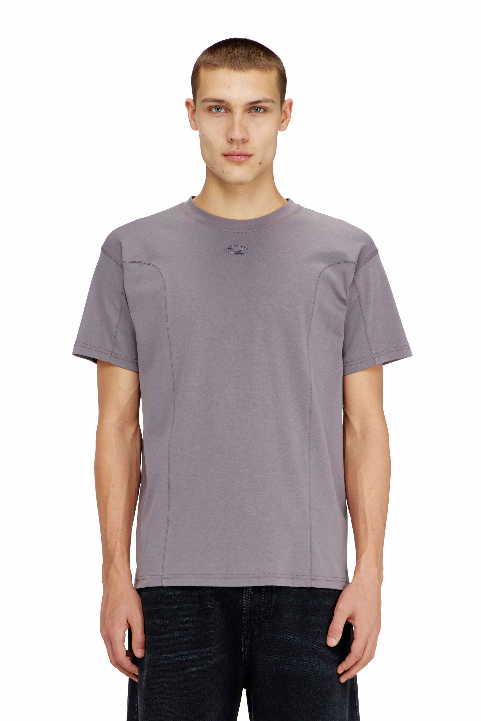 Blue Regular Fit Short-sleeve T-shirt with panels