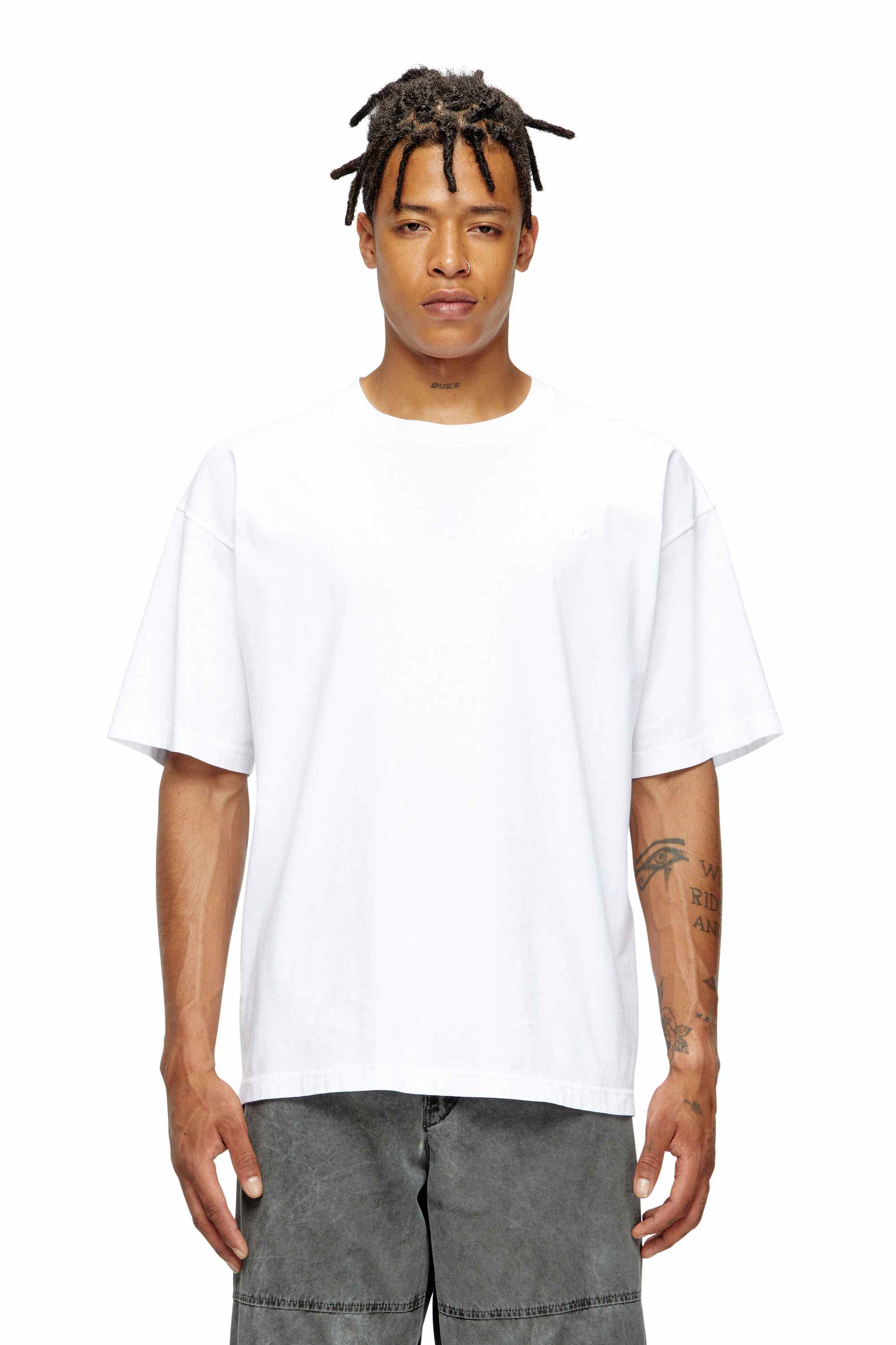 White T-shirt with Oval D logo