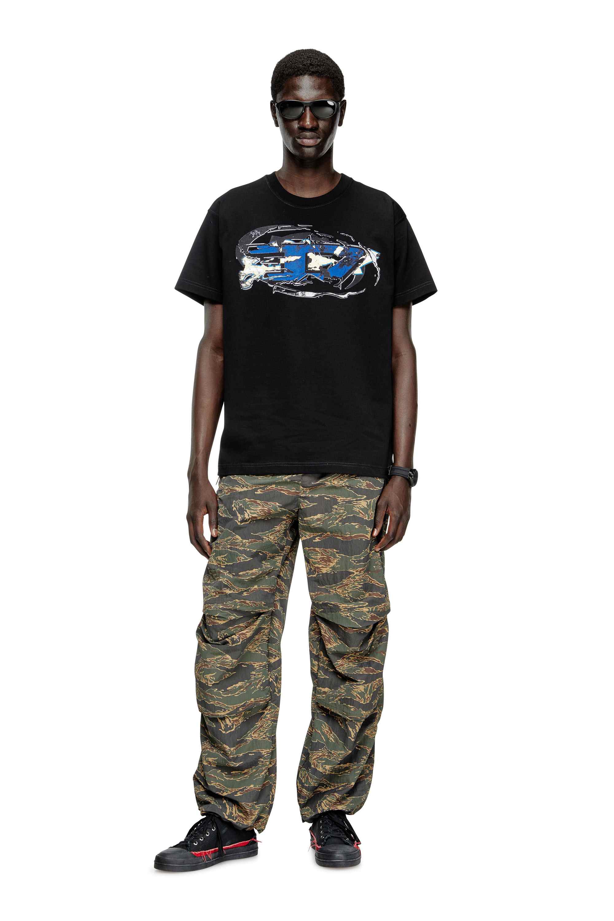 Black T-shirt with Oval D logo