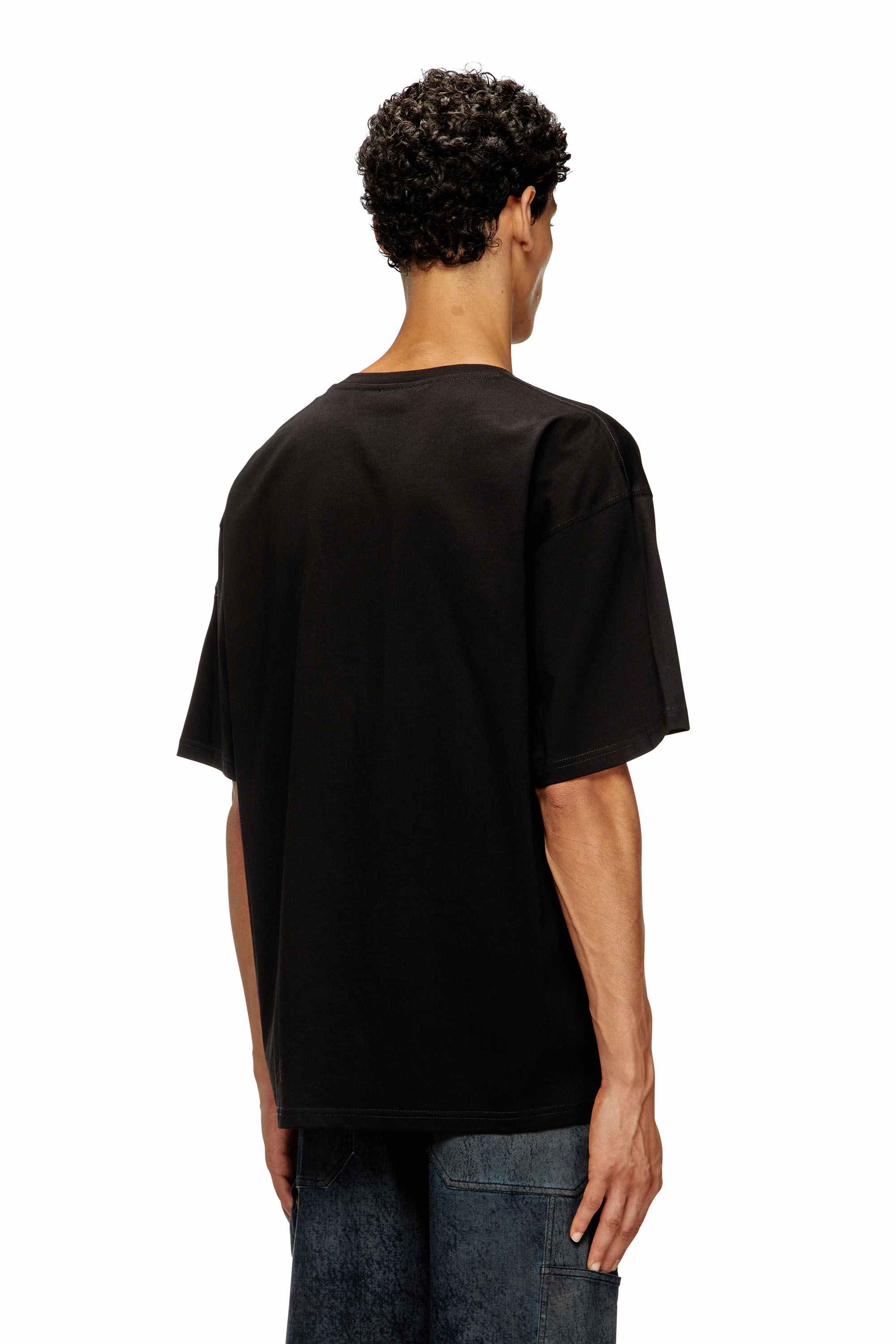 Black Cotton t-shirt with Shark mouth print