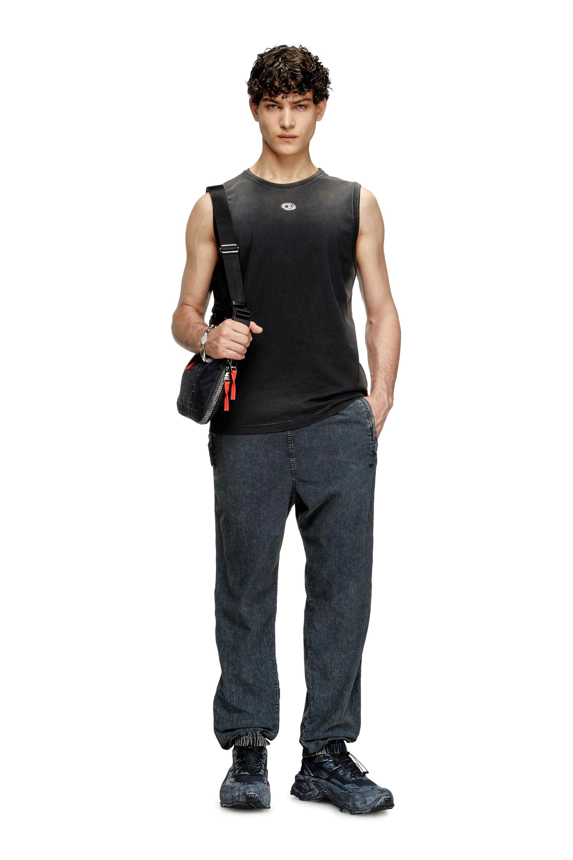 Black Faded tank top with cut-out Oval D