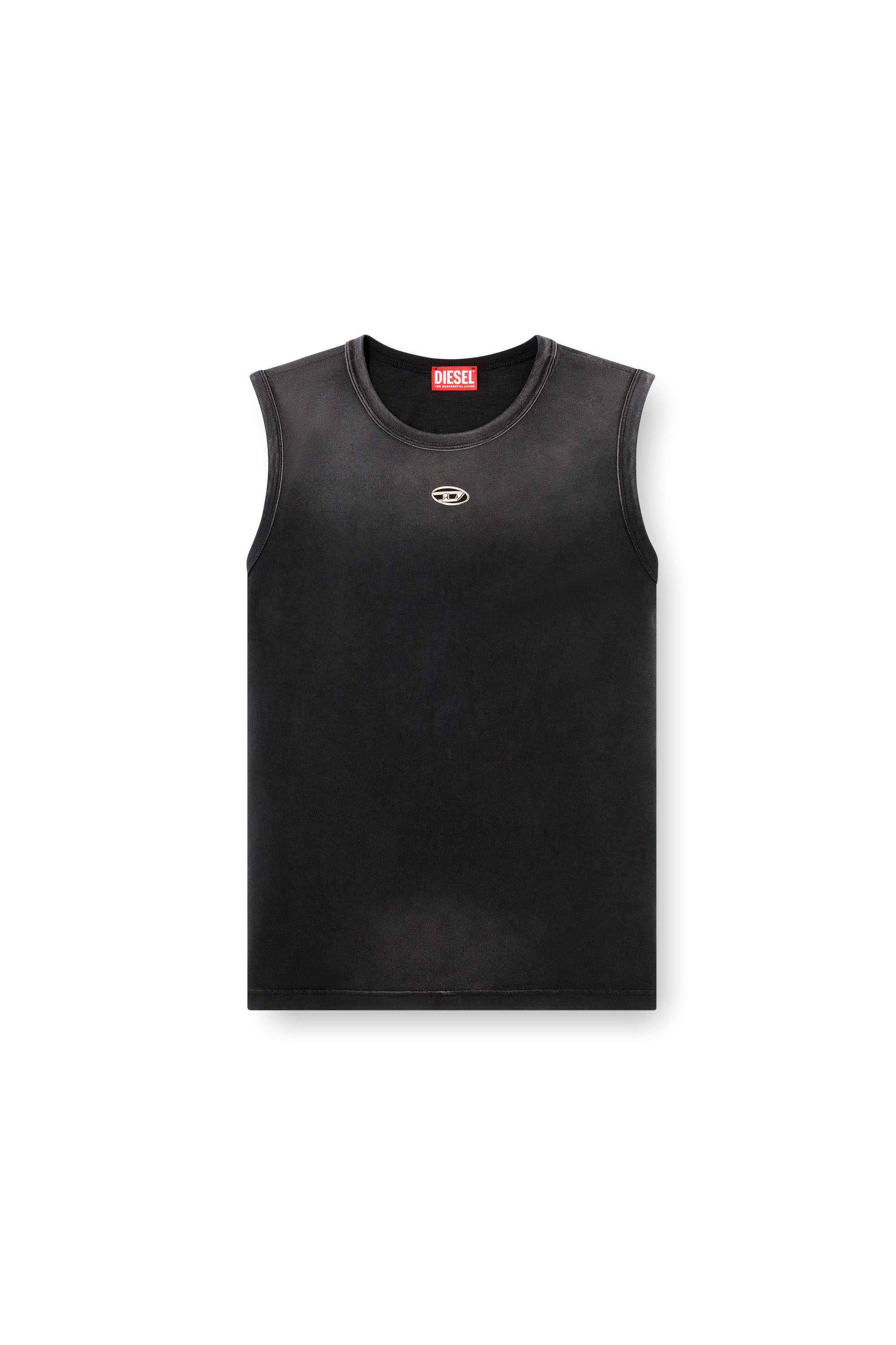 Black Faded tank top with cut-out Oval D