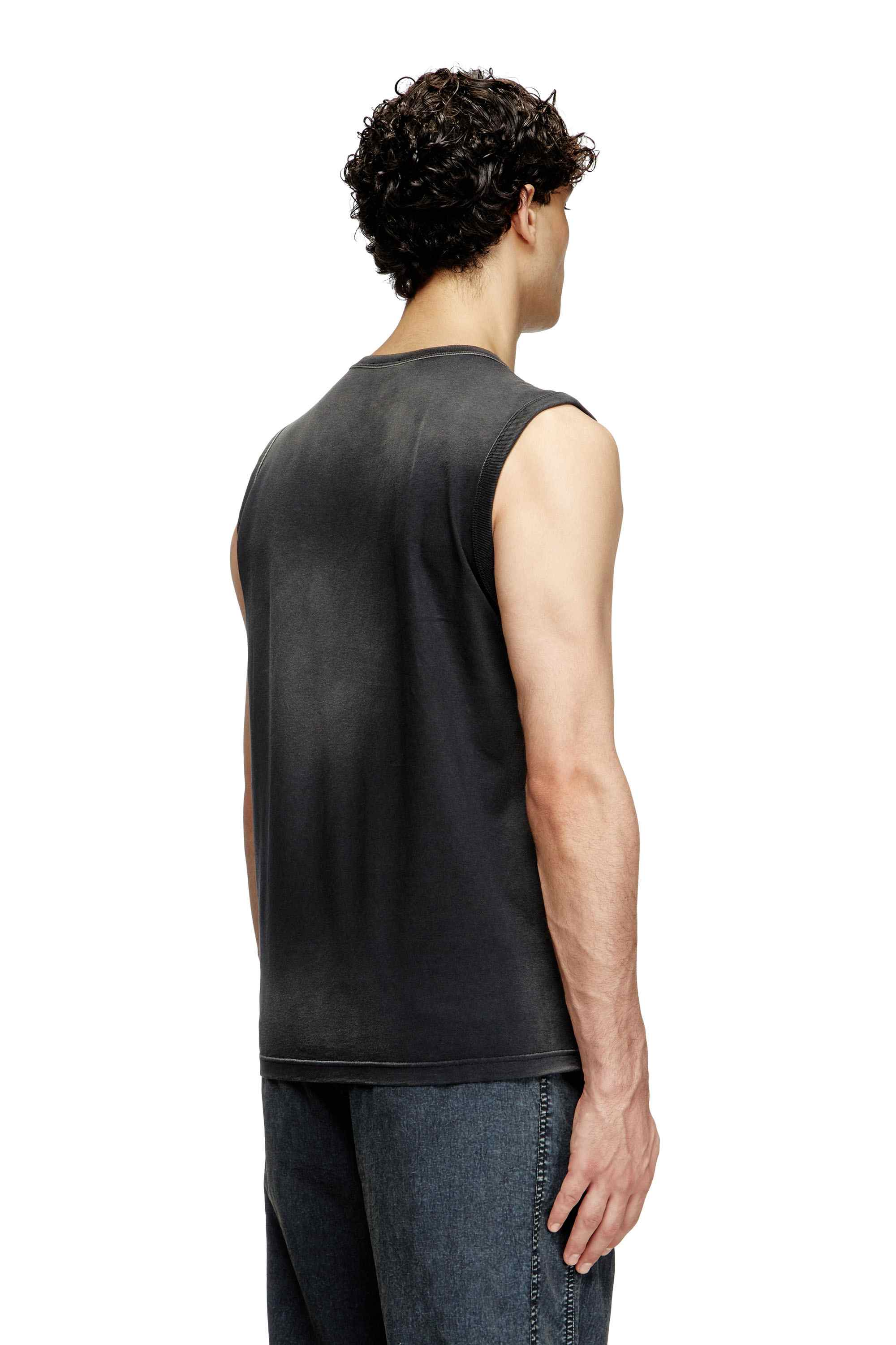 Black Faded tank top with cut-out Oval D