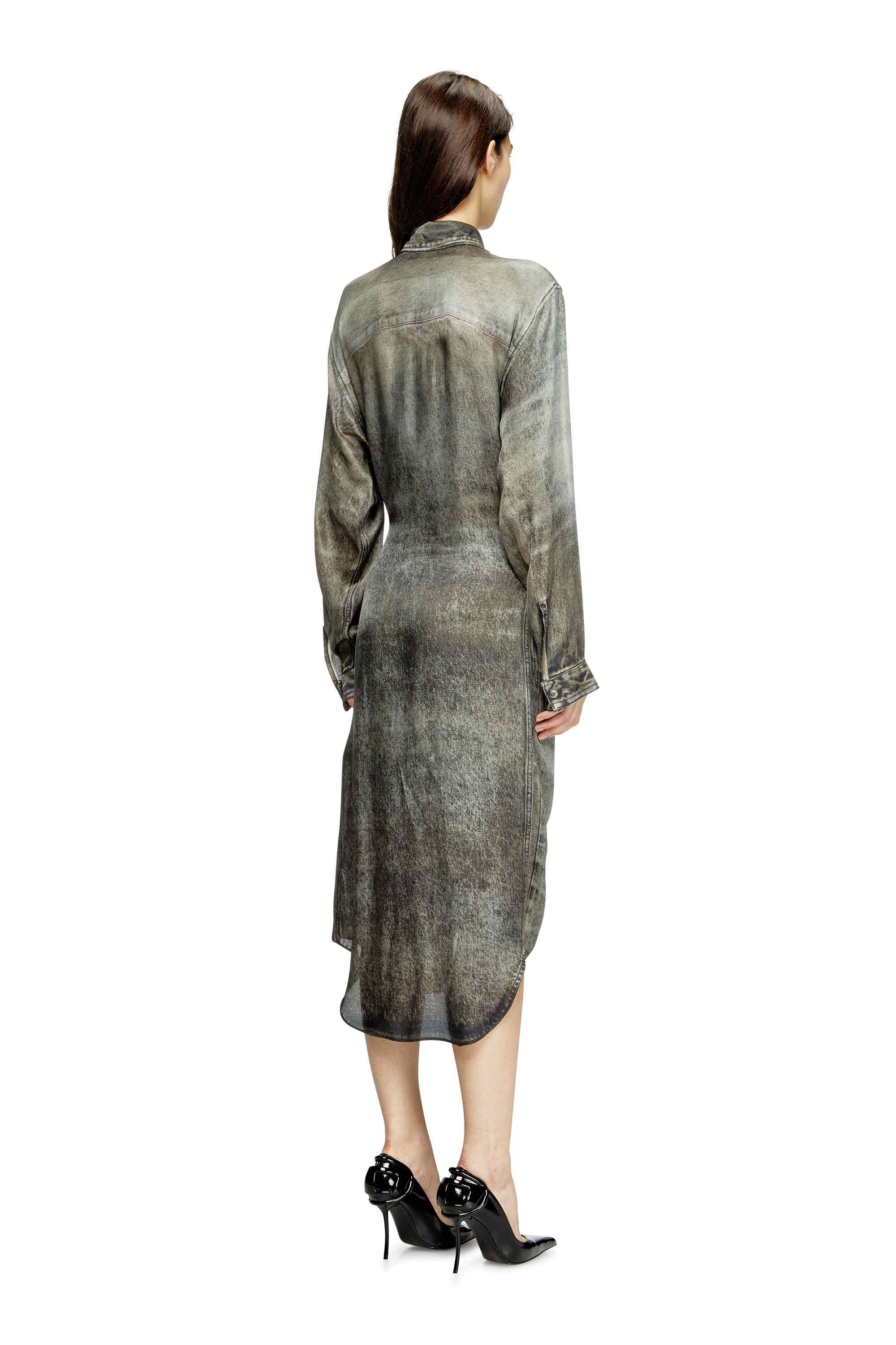 Black Wrap dress in denim-look viscose