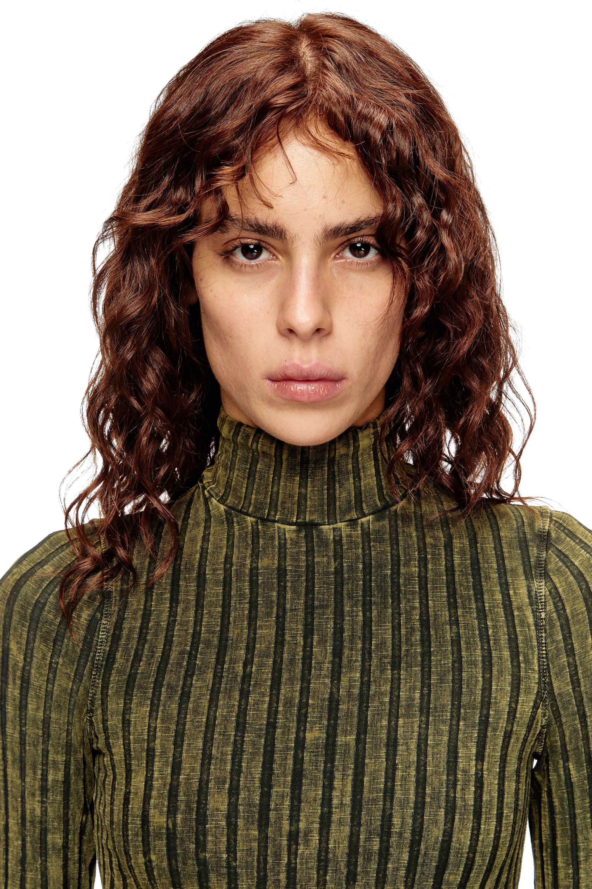 Olive Midi dress in treated wide-rib jersey