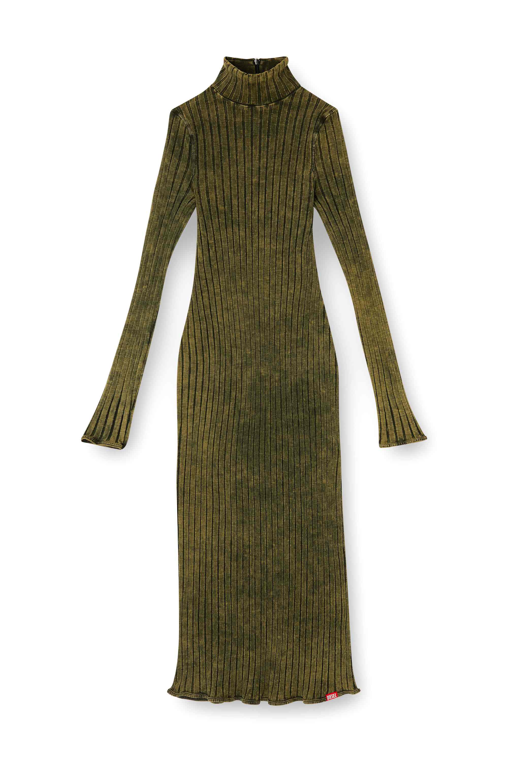 Olive Midi dress in treated wide-rib jersey