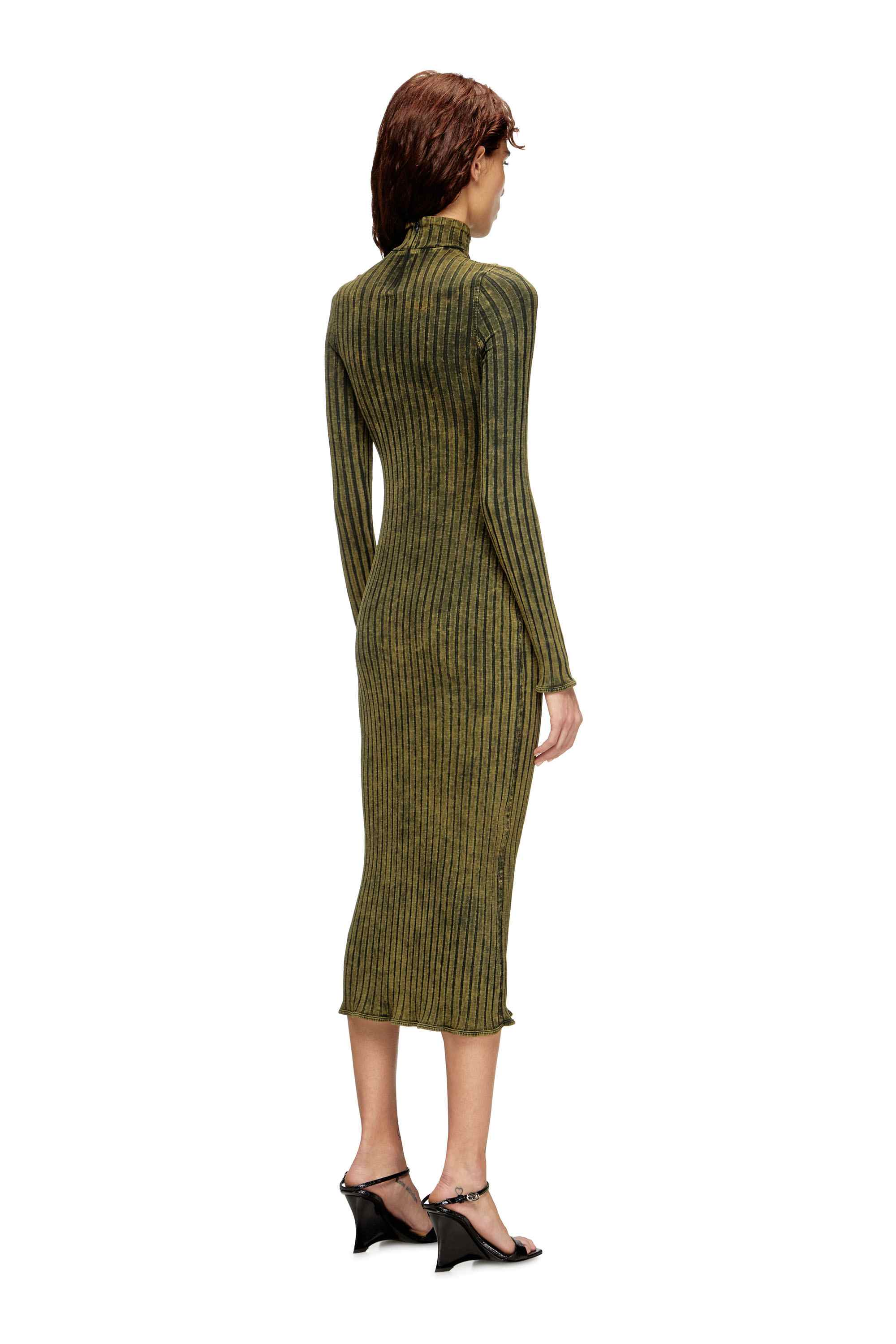Olive Midi dress in treated wide-rib jersey