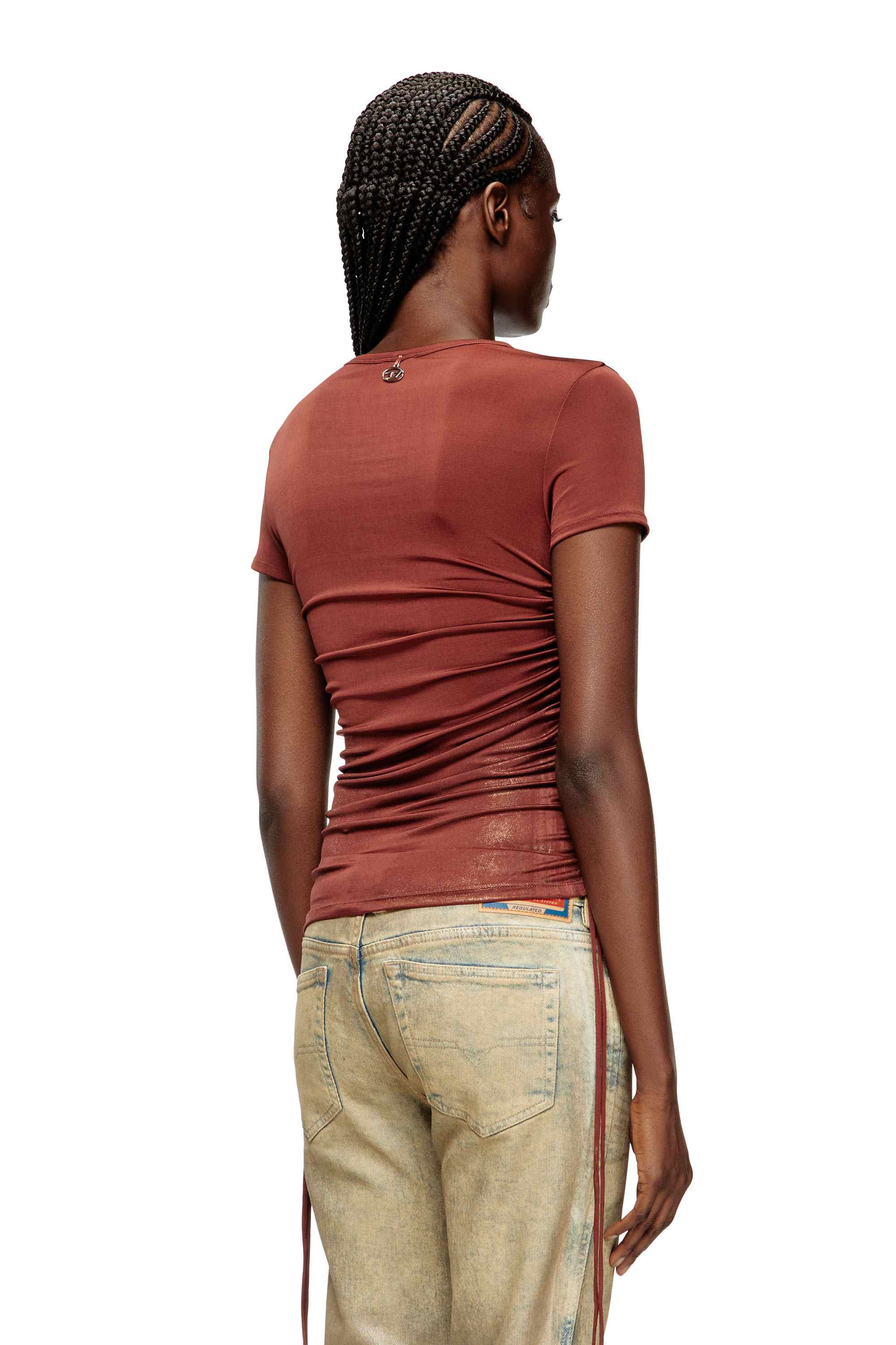 Red Jersey top with drawstring sides