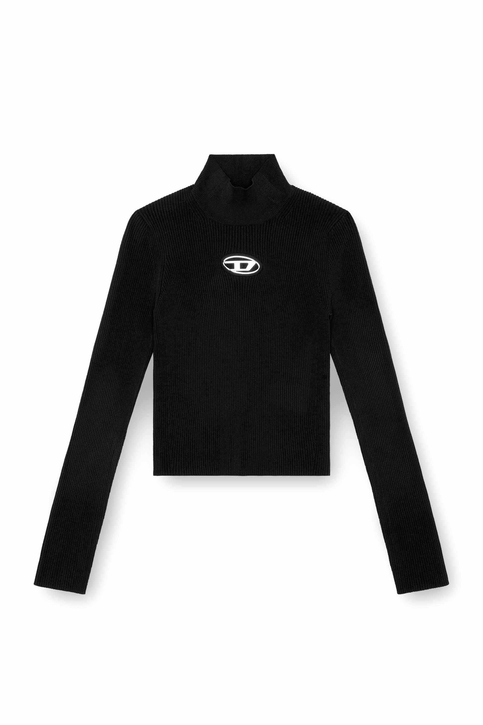 Black Rib-knit top