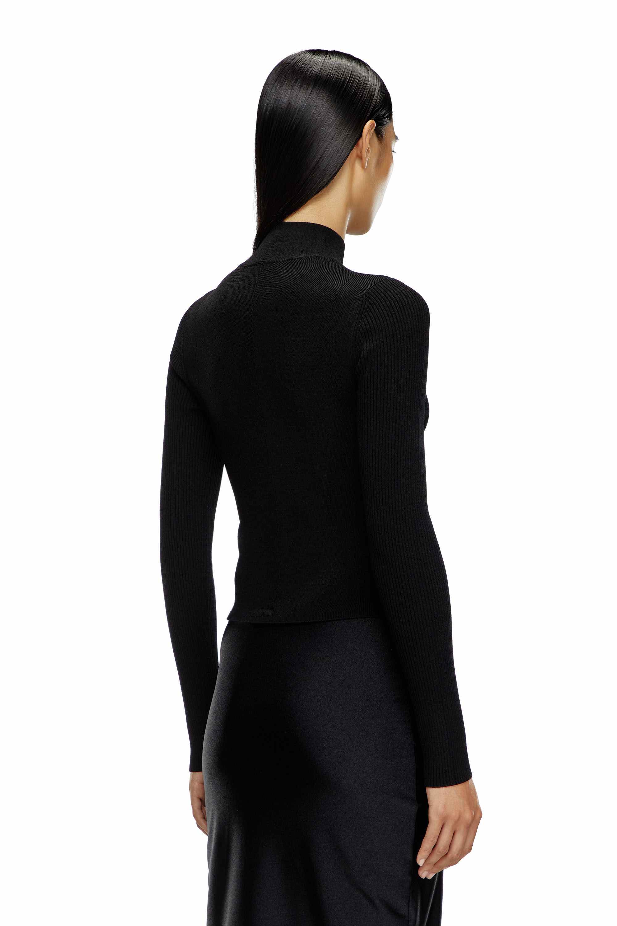 Black Rib-knit top