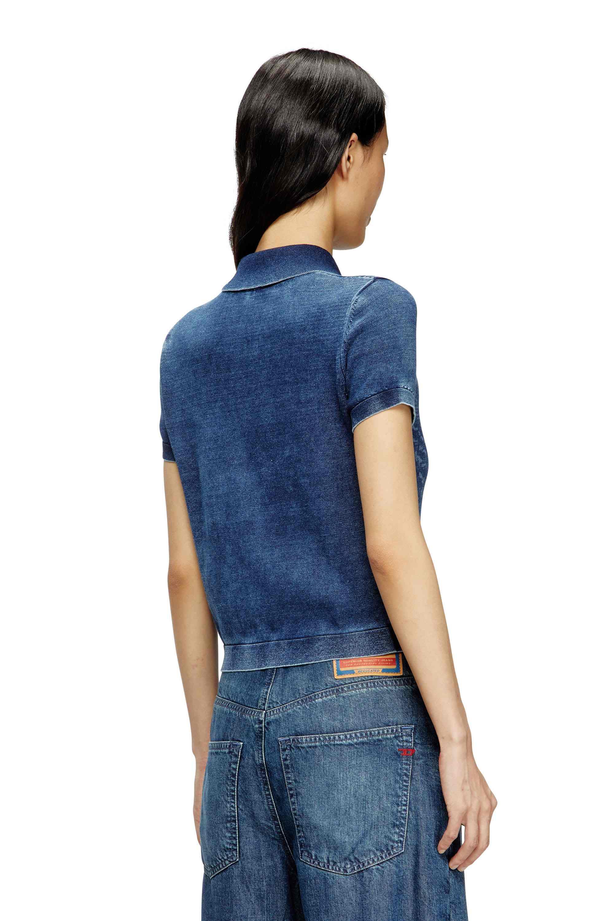 Blue Indigo shirt-cardigan with Phoenix logo