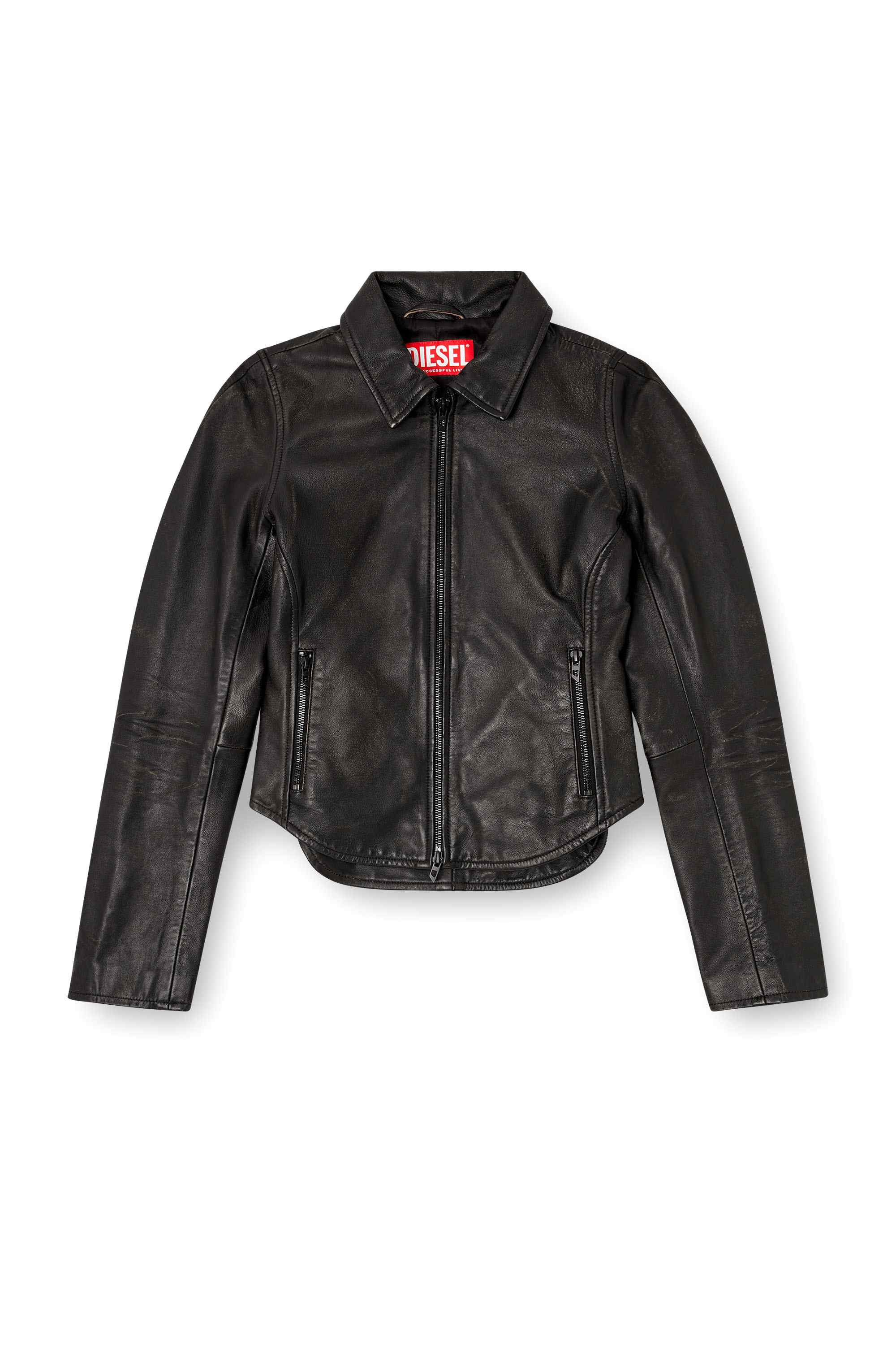 Black Distressed leather jacket