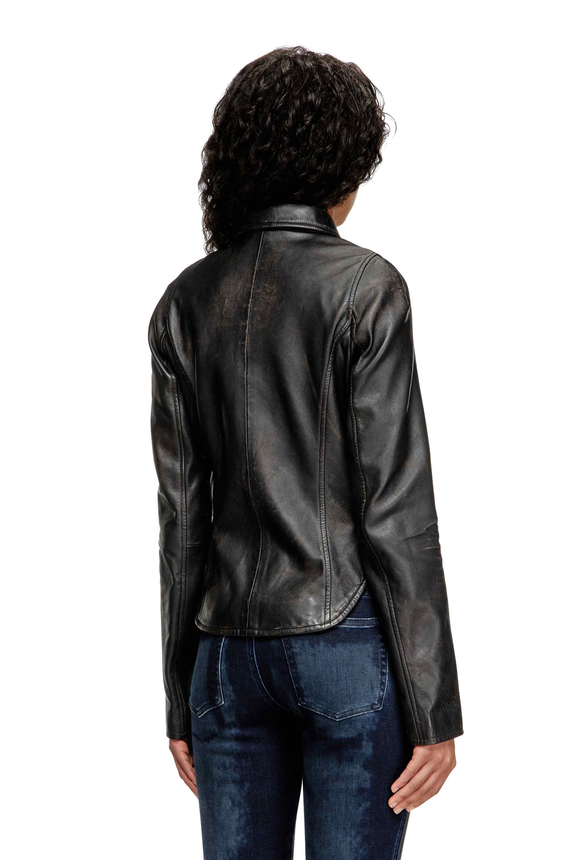 Black Distressed leather jacket