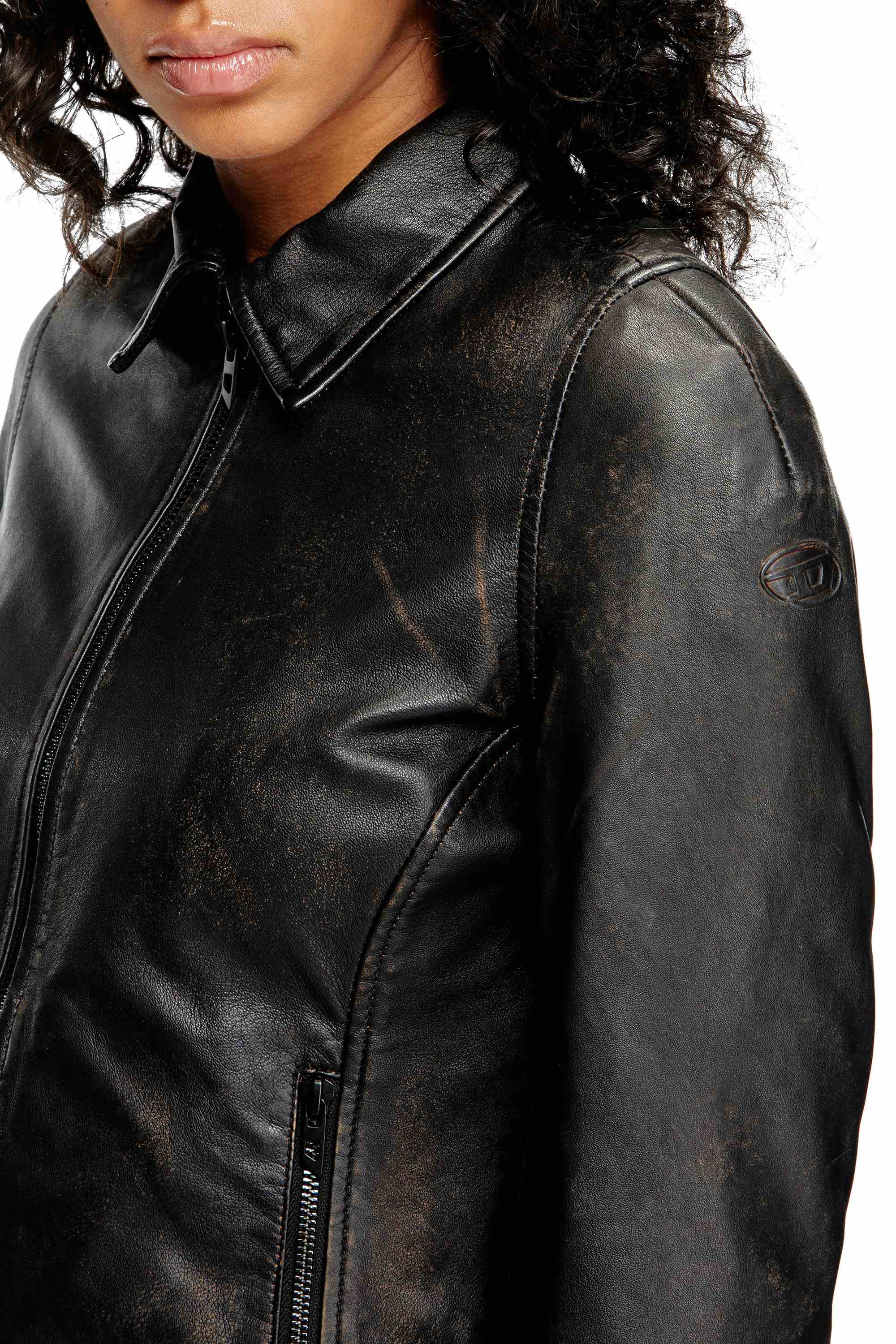 Black Distressed leather jacket