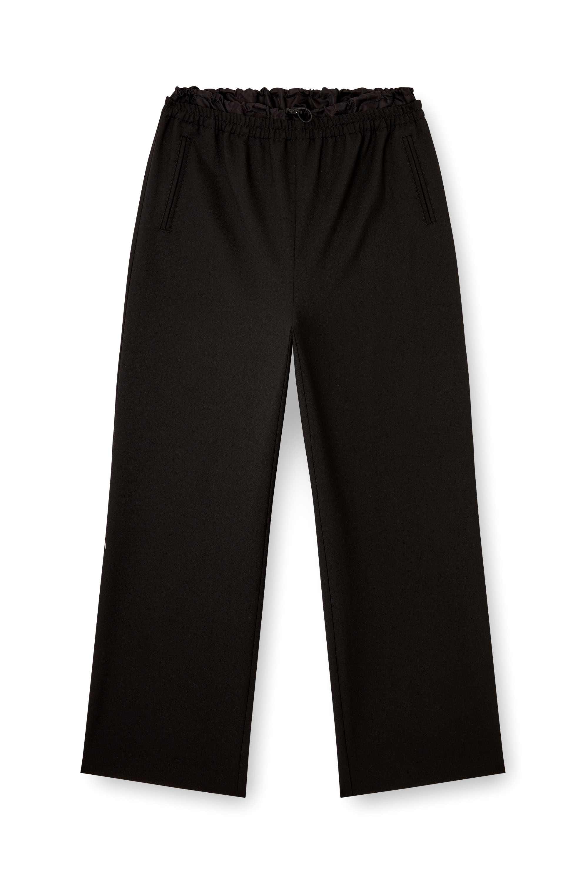 Black Wool pants with drawstring