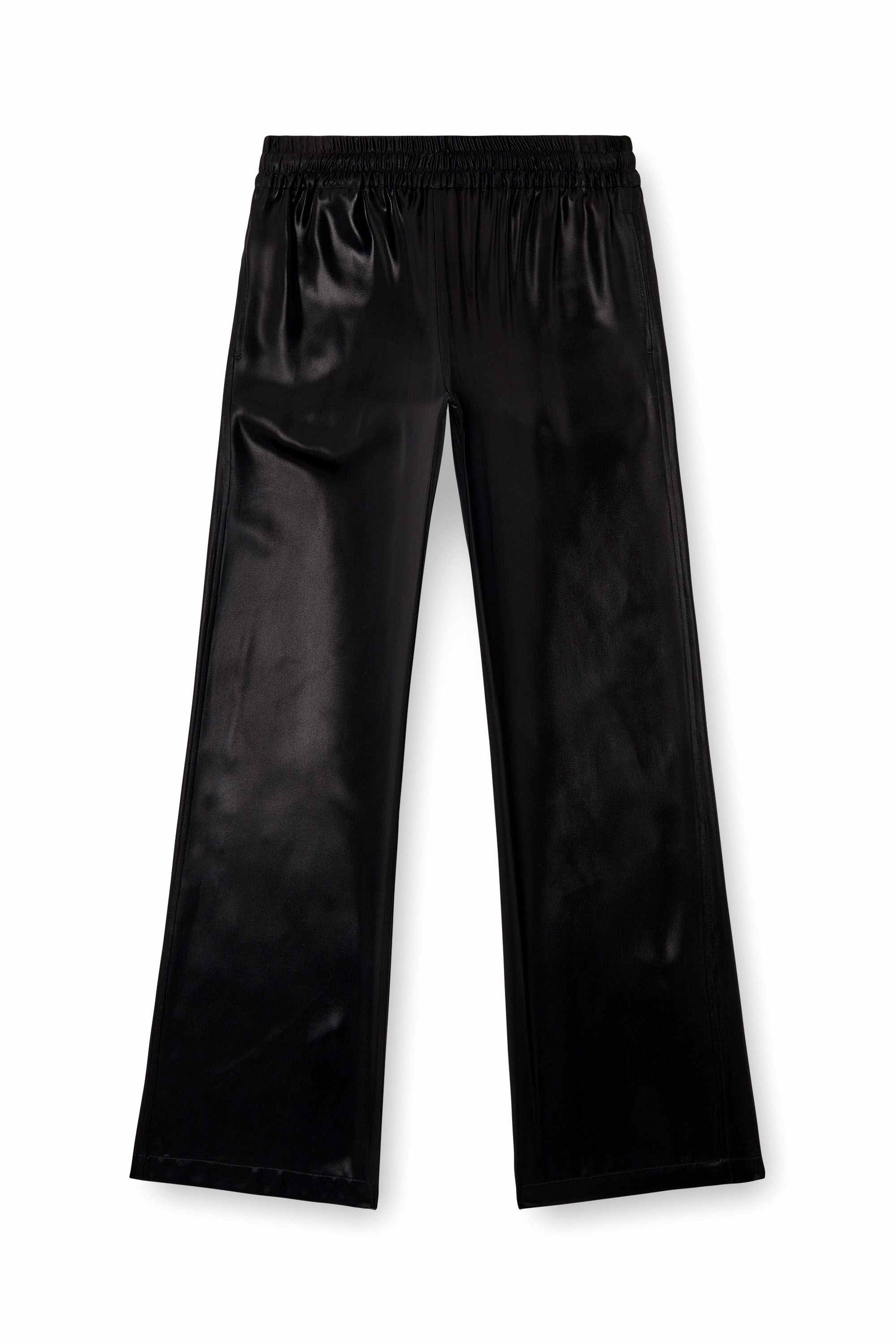 Black Satin track pants