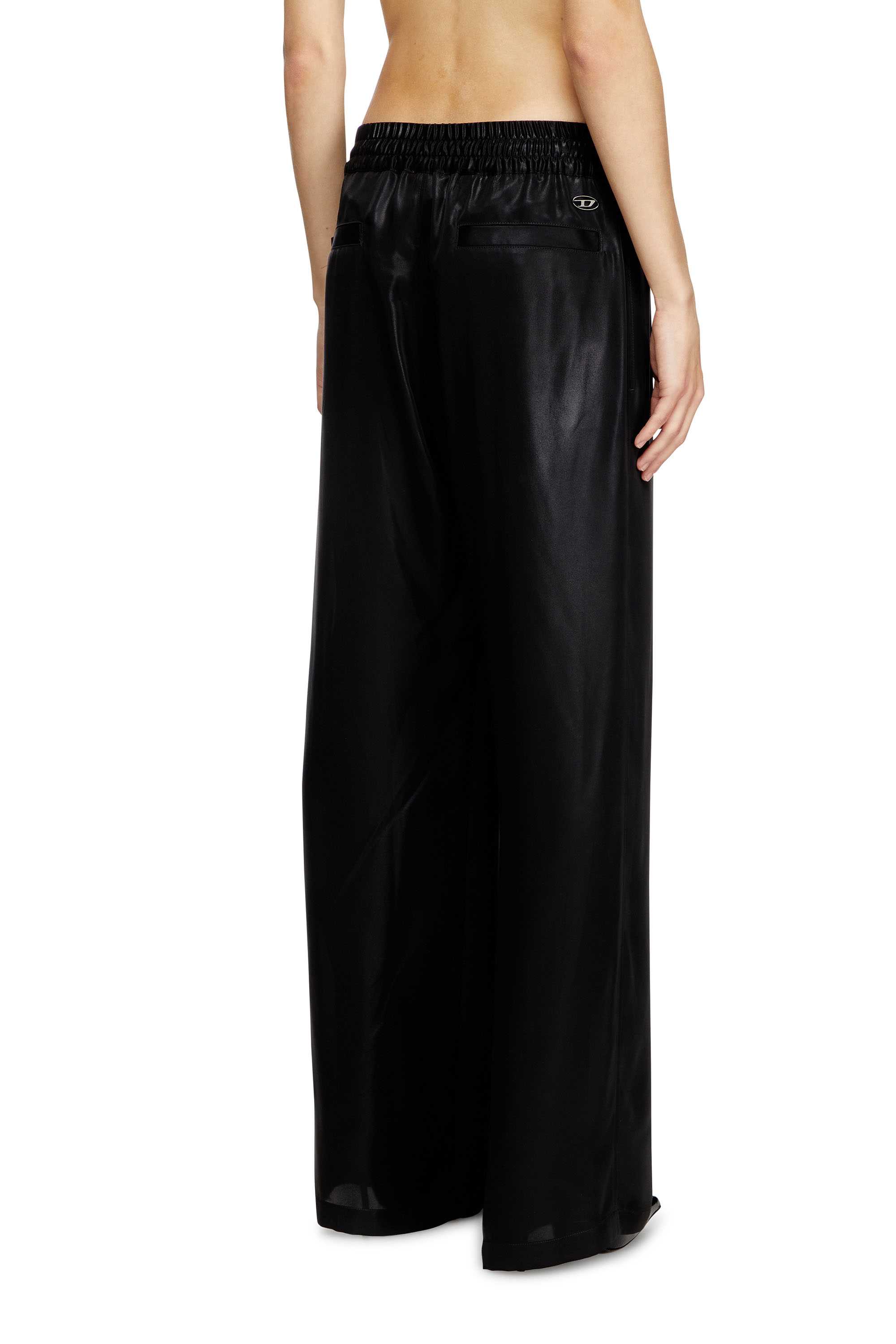 Black Satin track pants