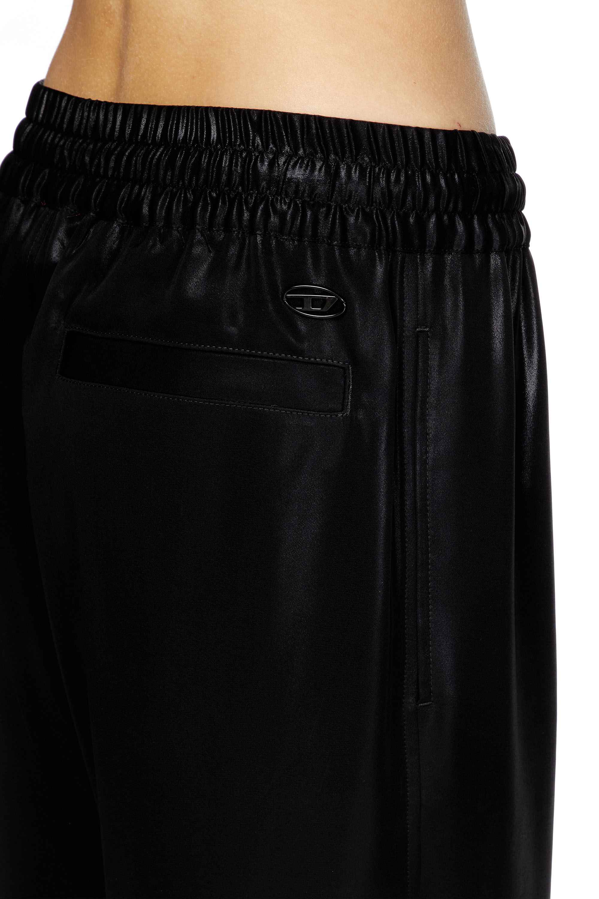 Black Satin track pants
