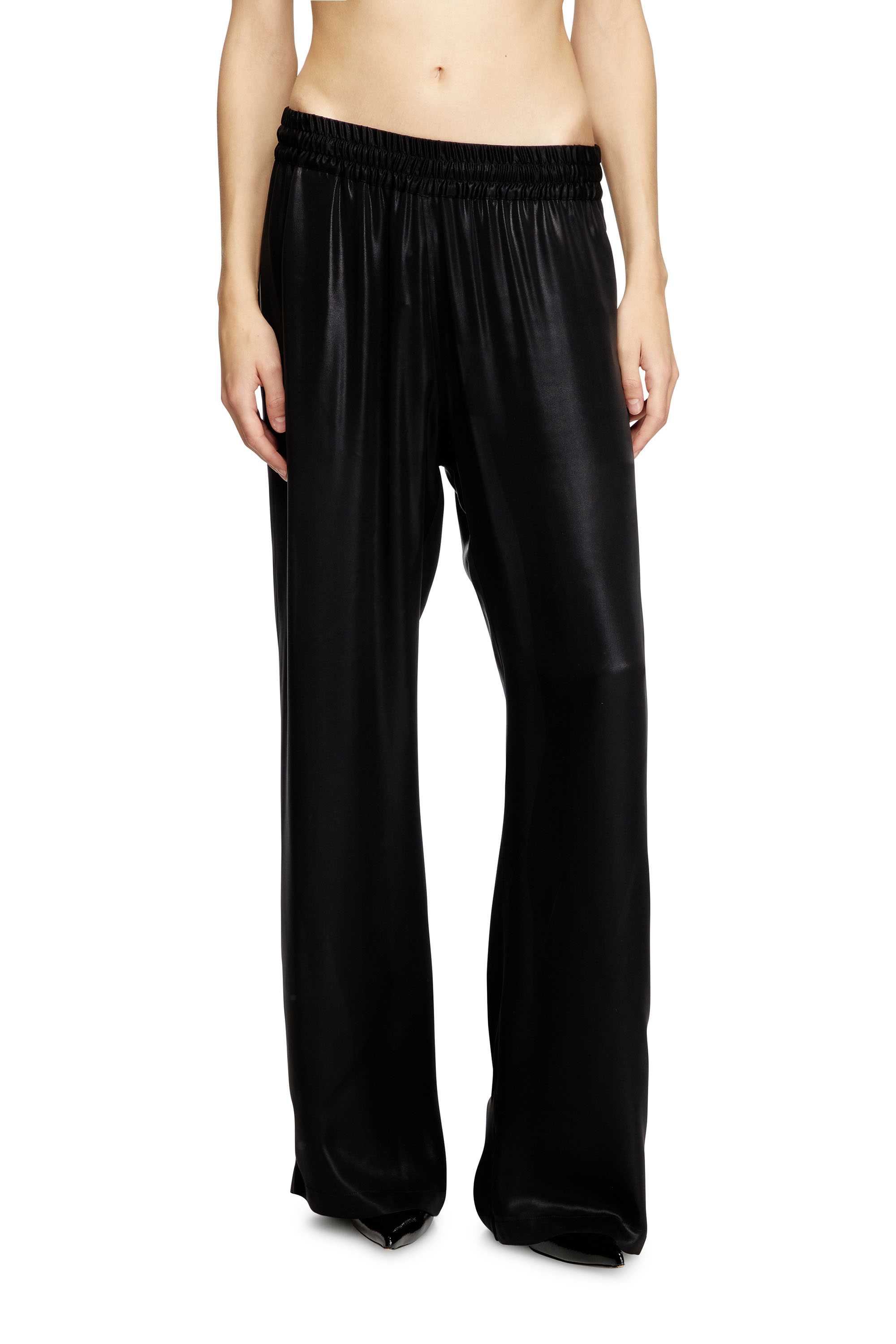Black Satin track pants