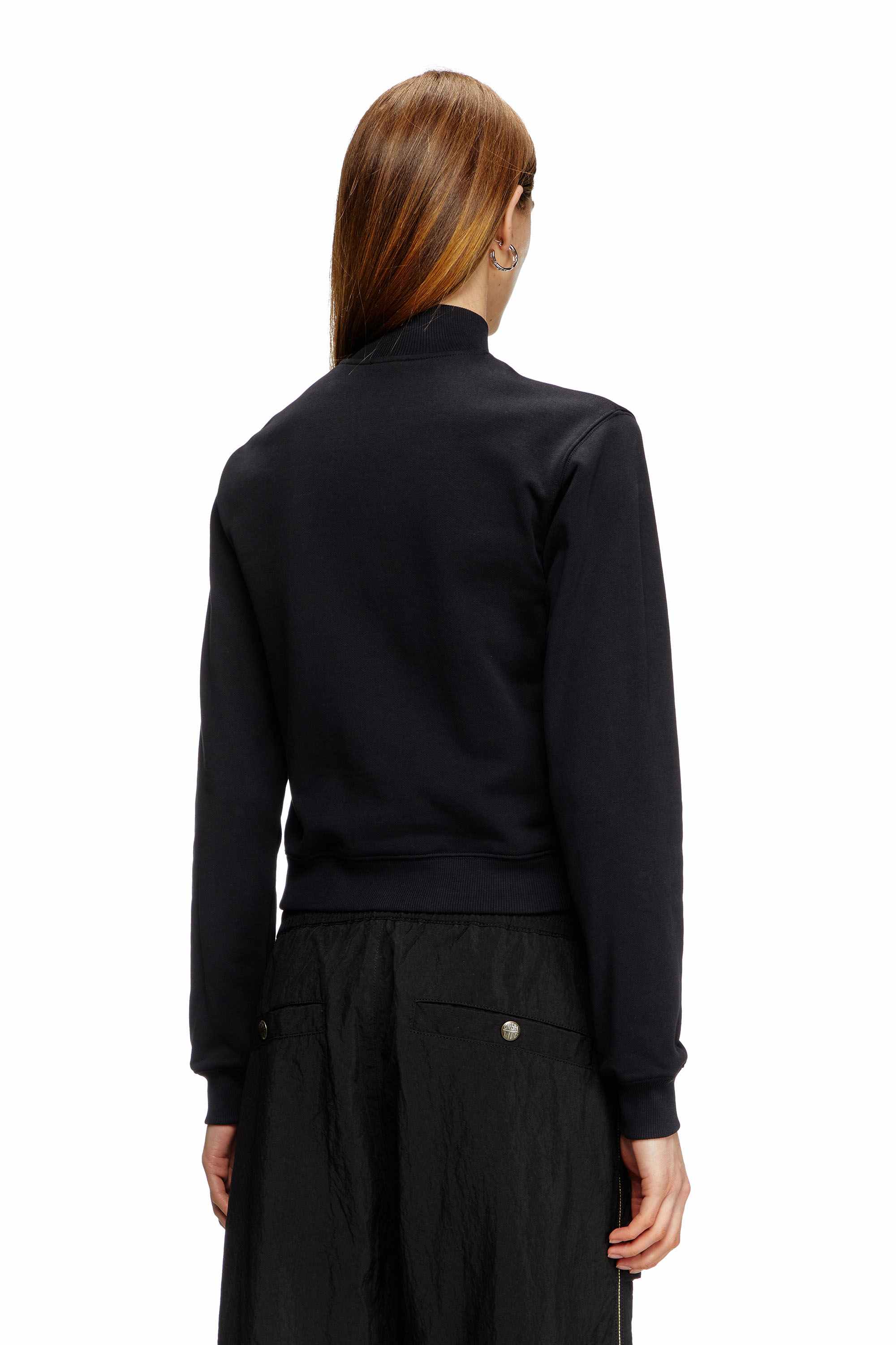 Black Zip-up sweatshirt with cut-out logo