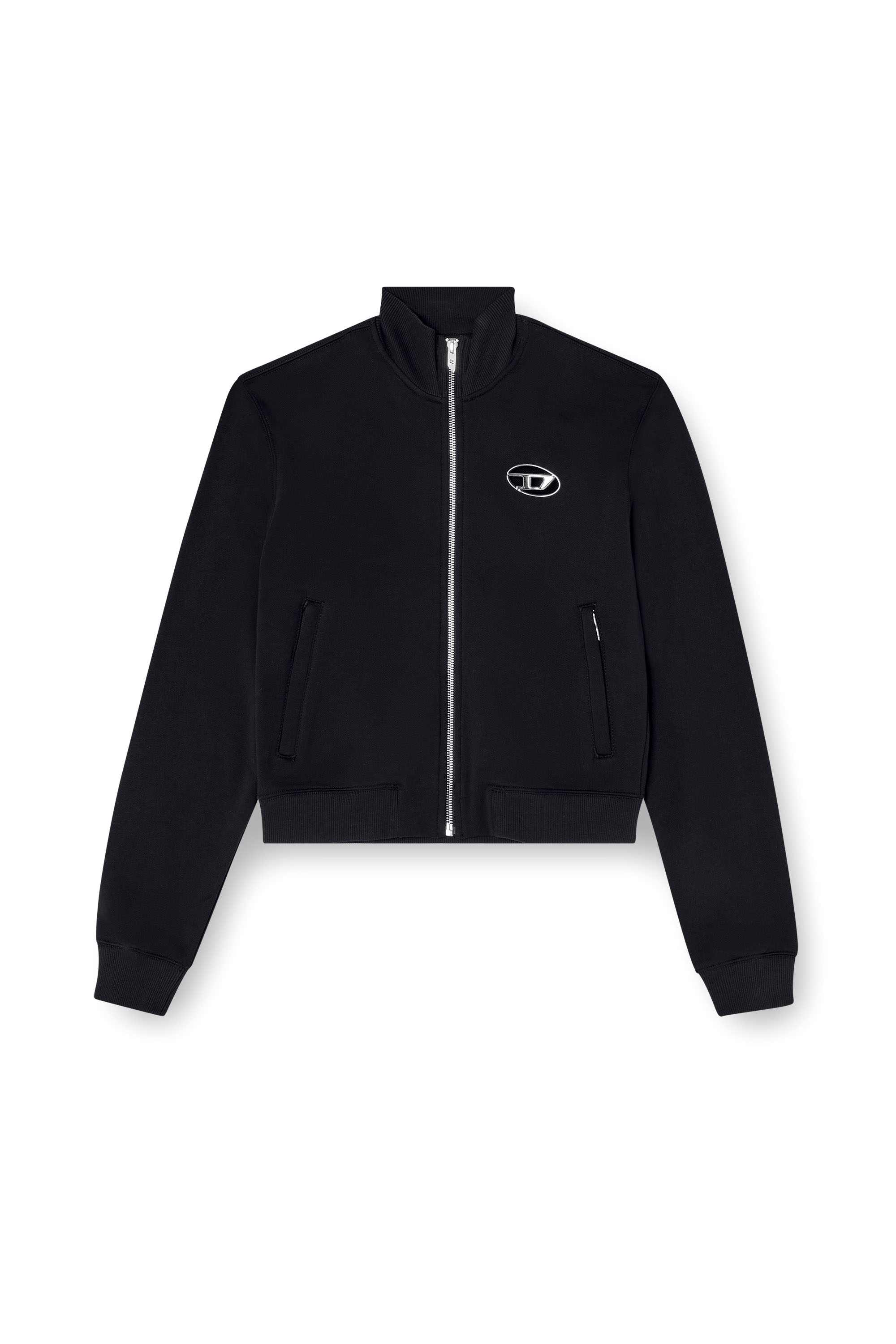 Black Zip-up sweatshirt with cut-out logo