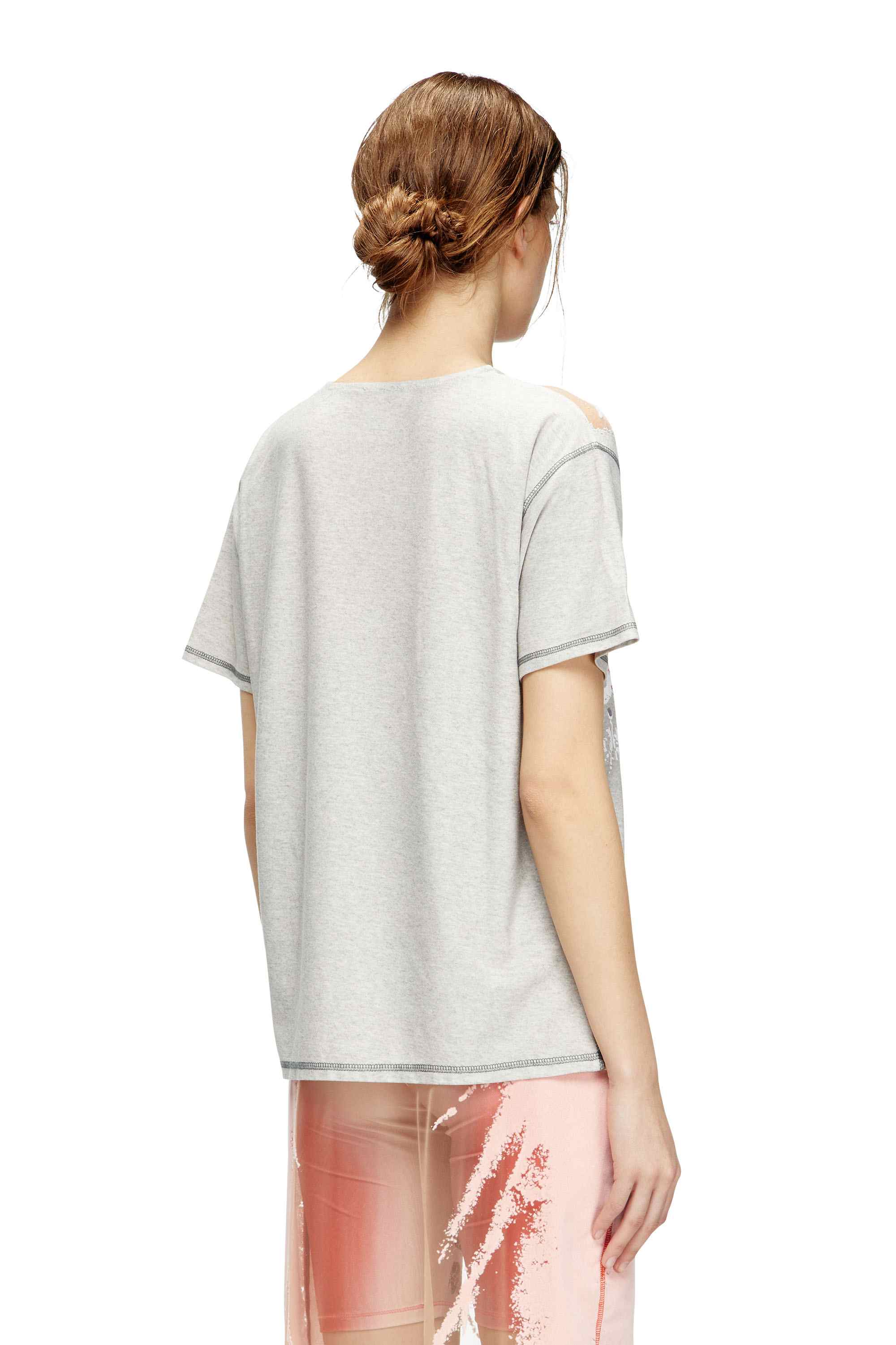 Grey Crew neck T-shirt with lyrics print