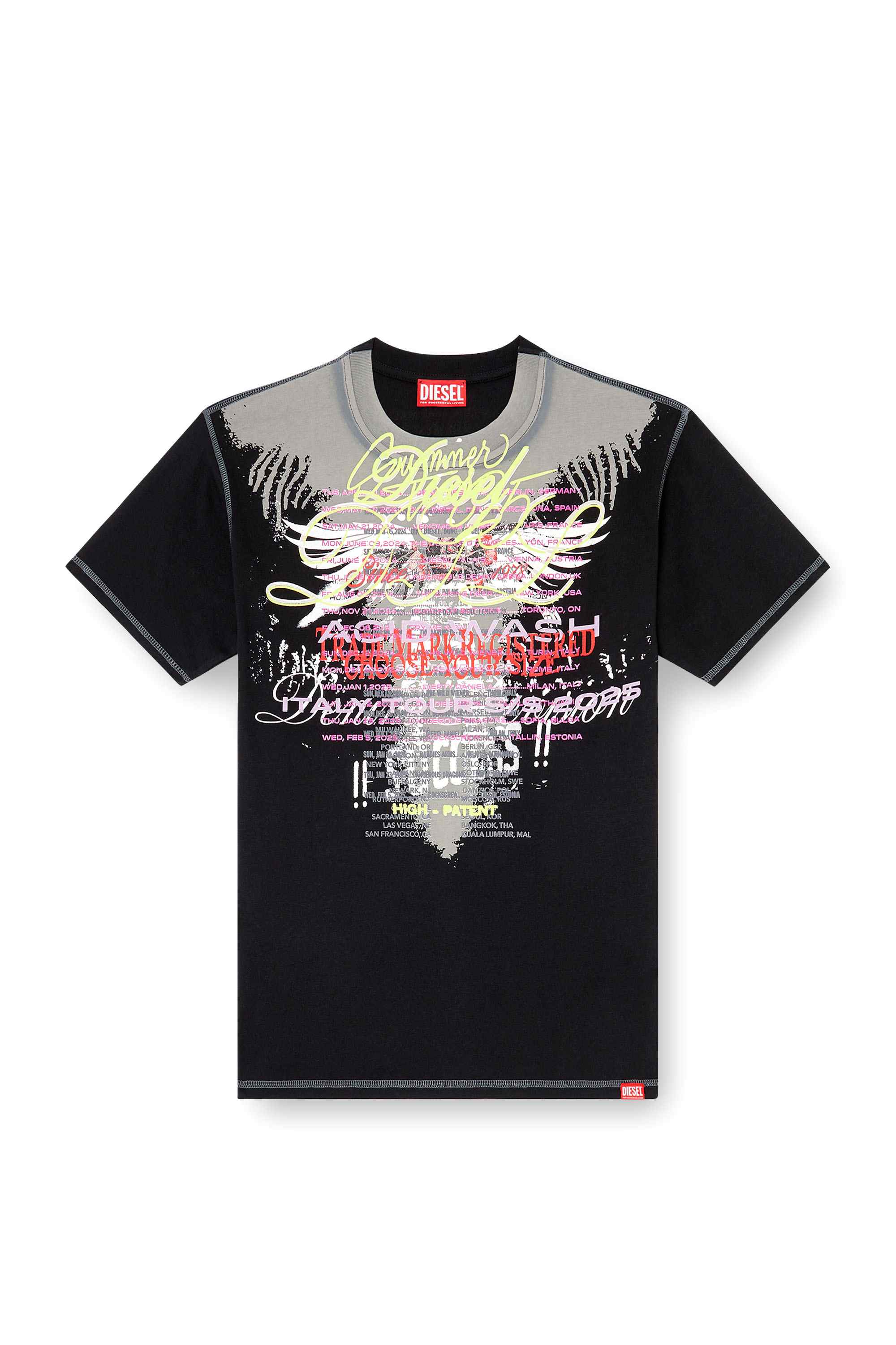 Black Crew neck T-shirt with lyrics print