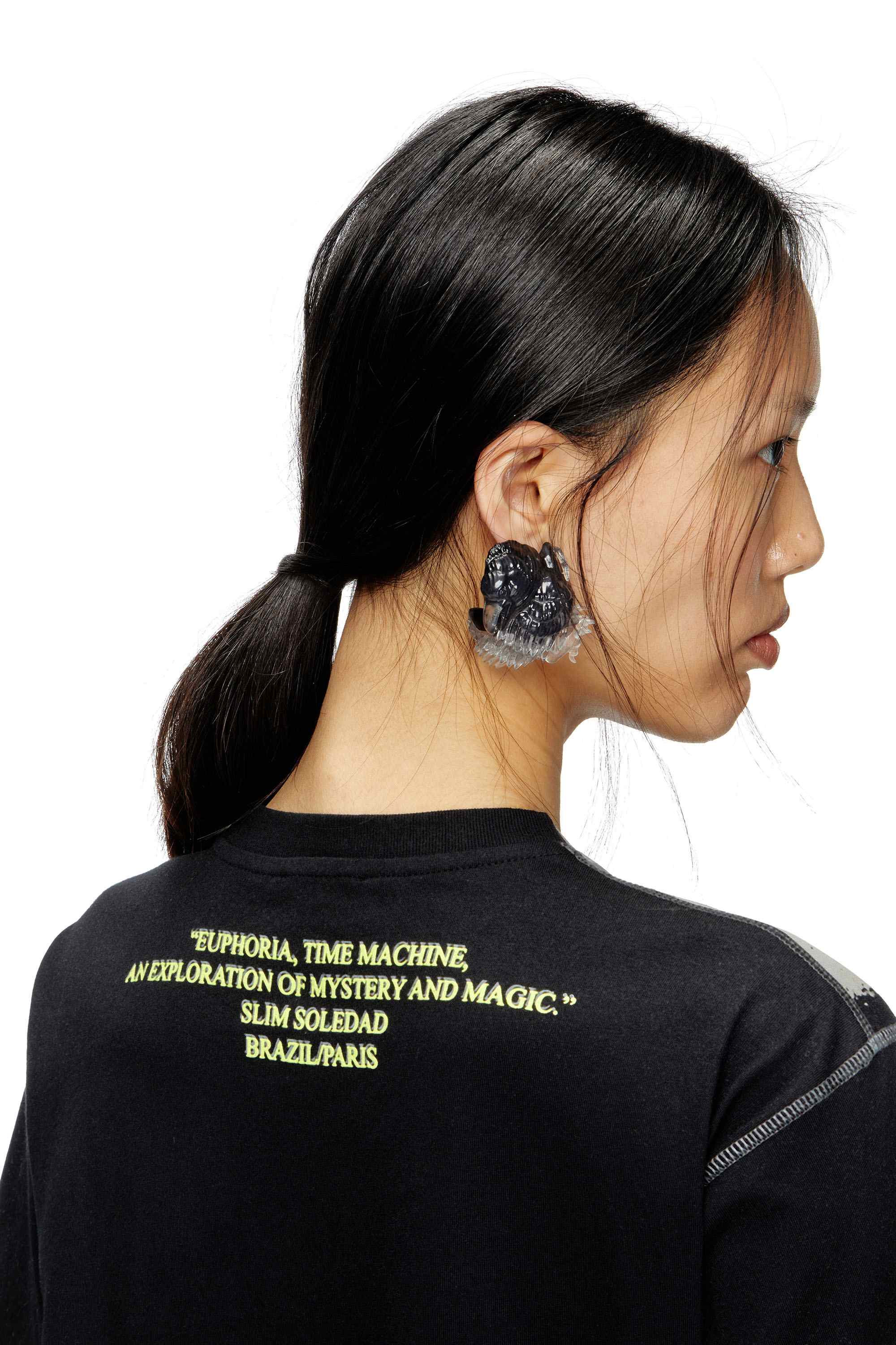 Black Crew neck T-shirt with lyrics print