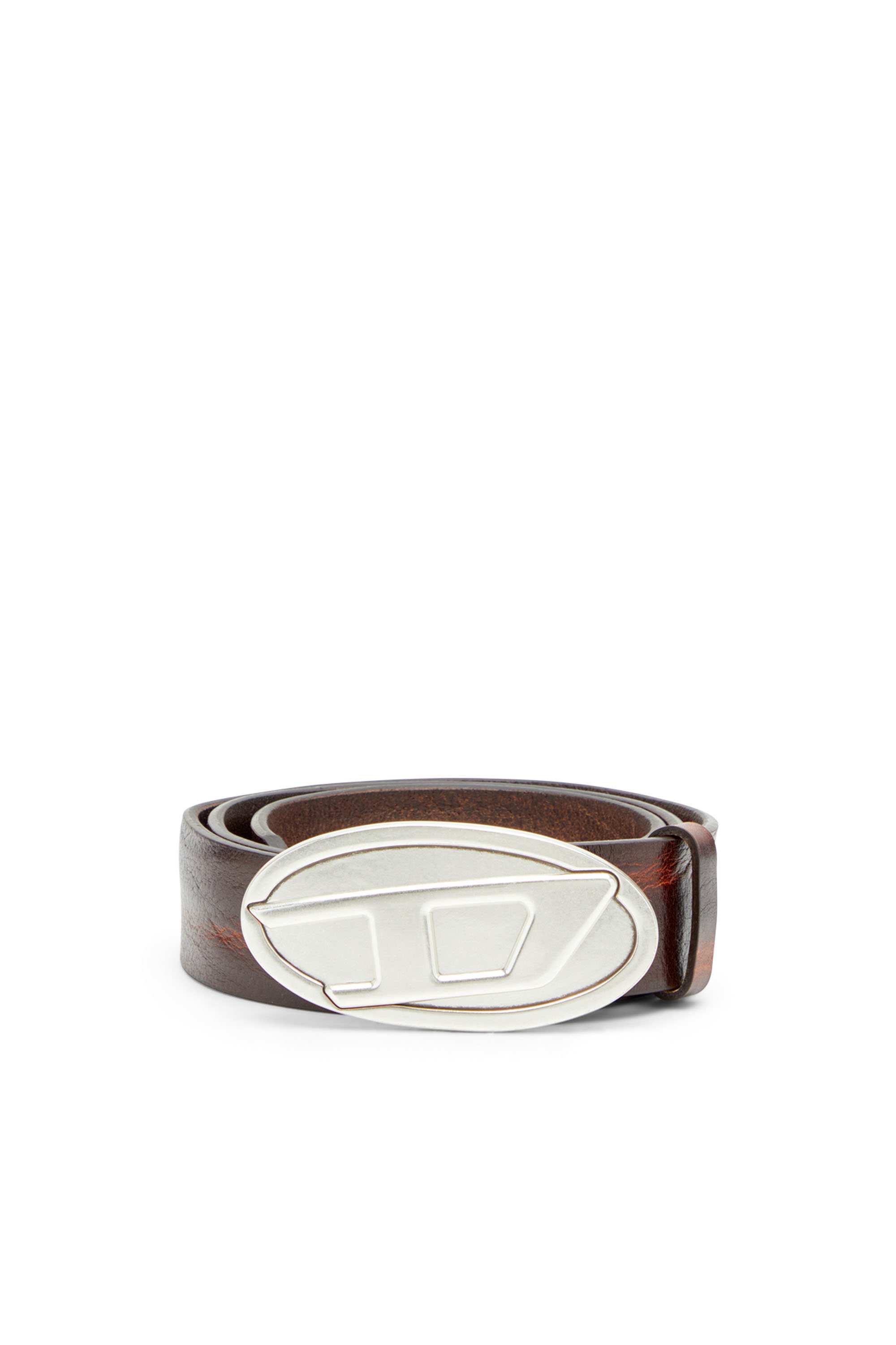 Brown 4cm belt in waxed leather