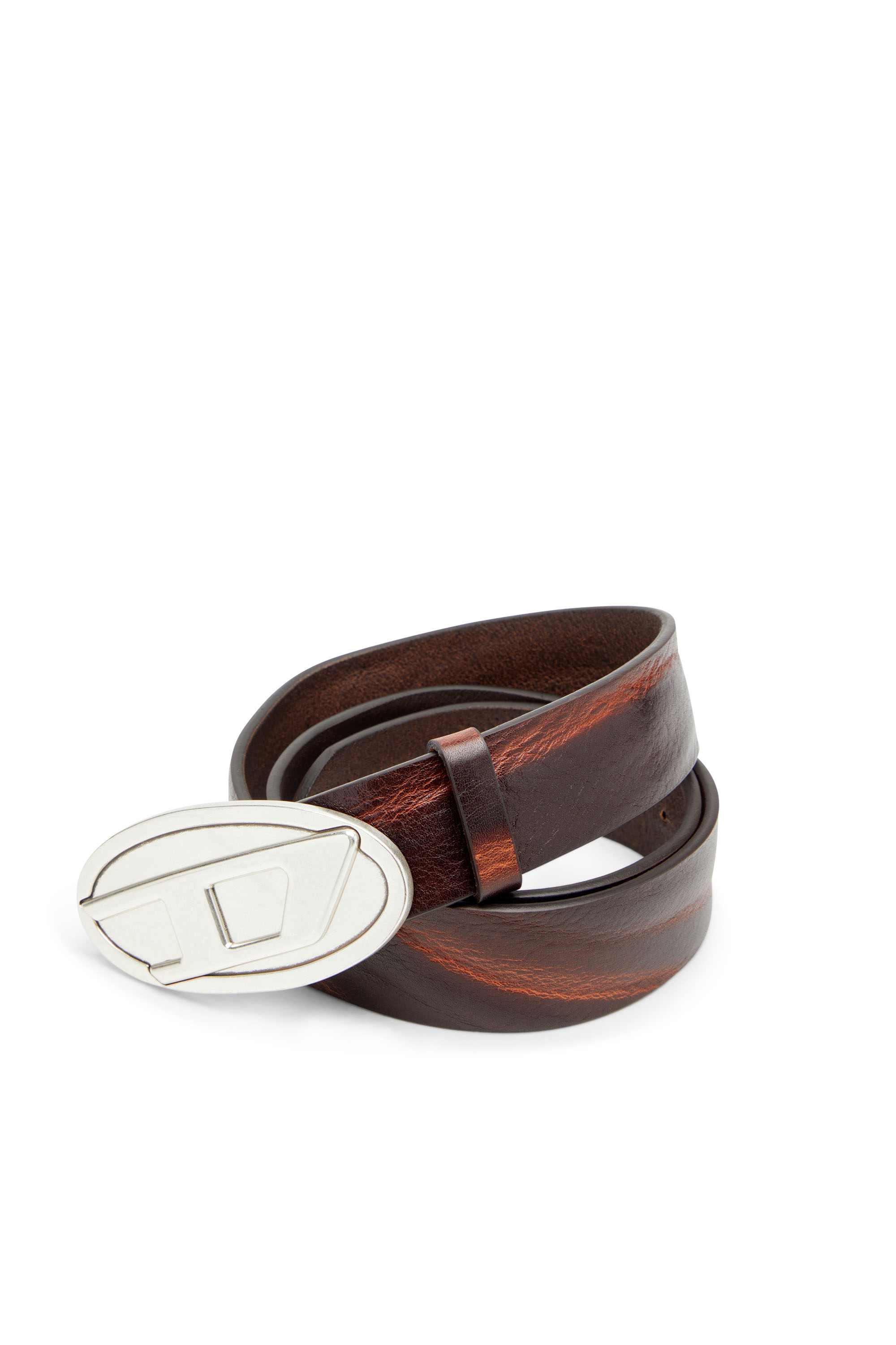Brown 4cm belt in waxed leather