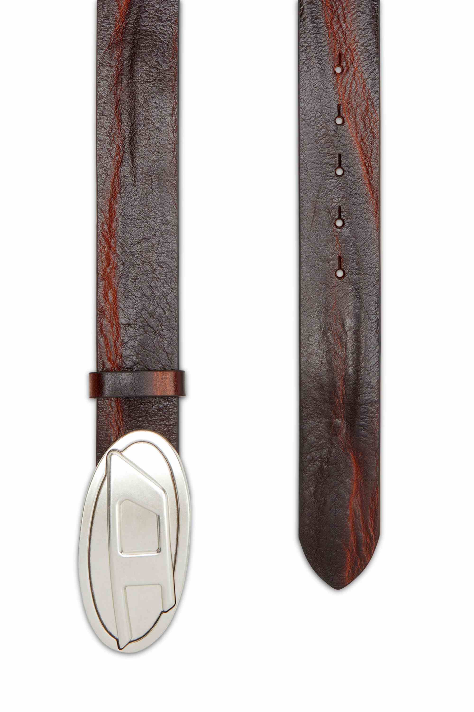 Brown 4cm belt in waxed leather