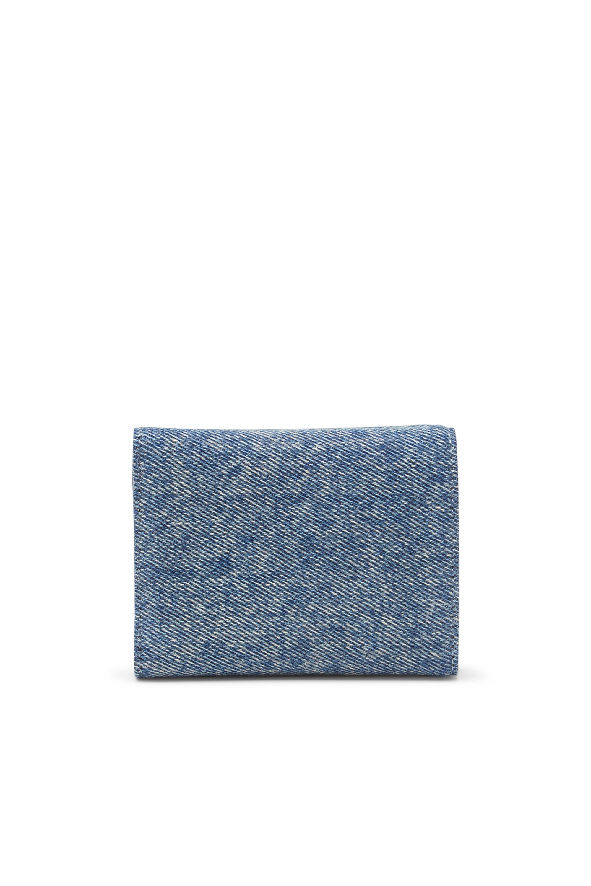 Blue Tri-fold wallet in denim