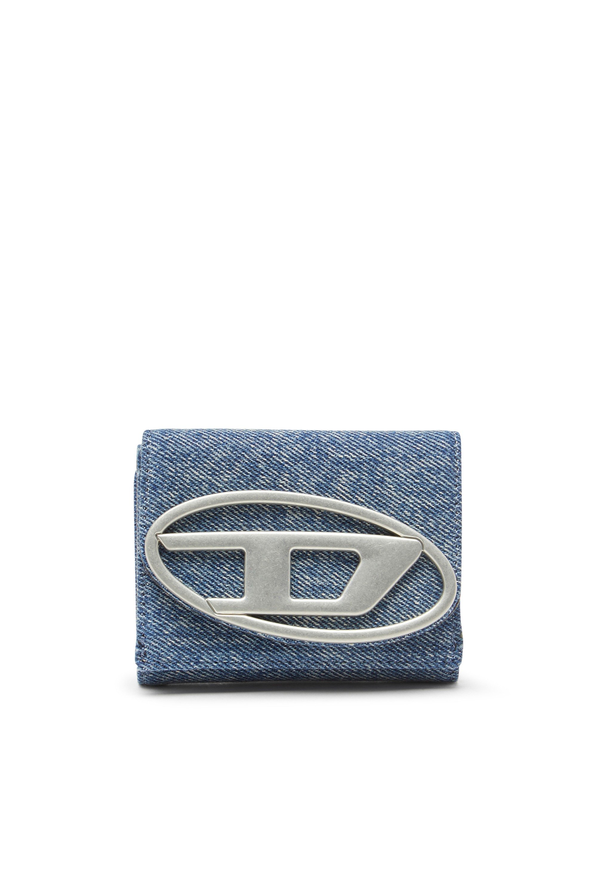 Blue Tri-fold wallet in denim